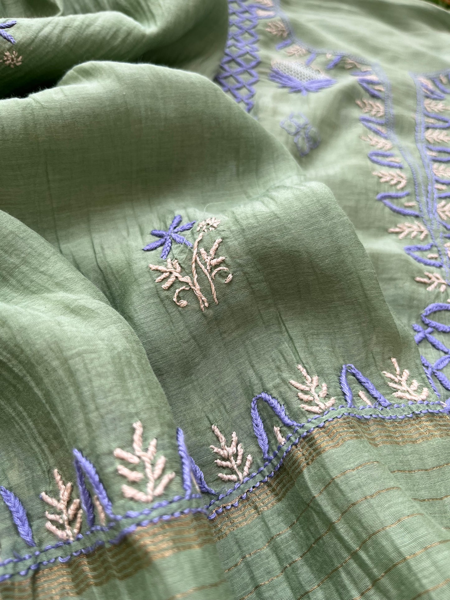 Chanderi Chikankari Kurta Dupatta