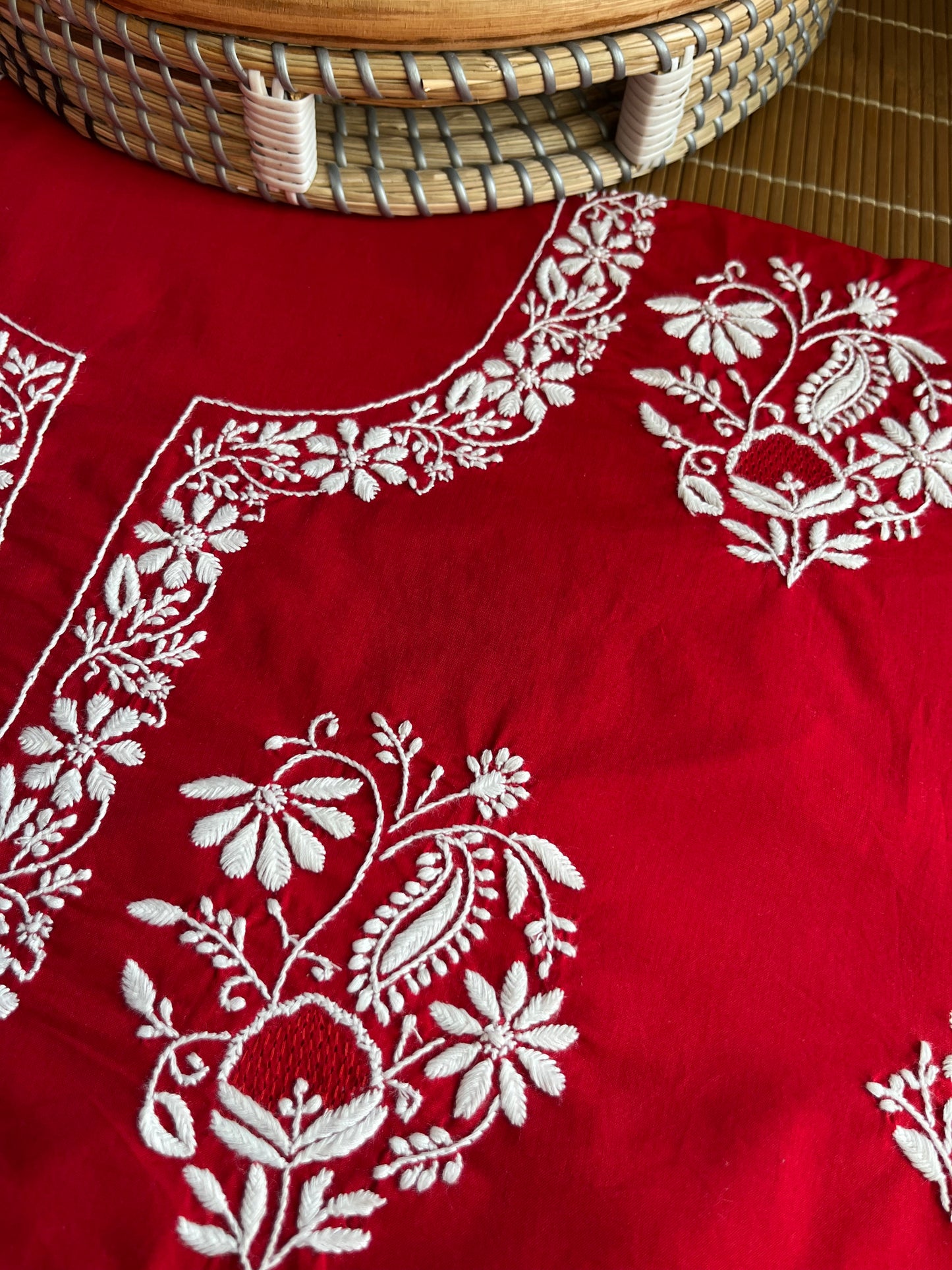 Cotton chikan kurta bottom