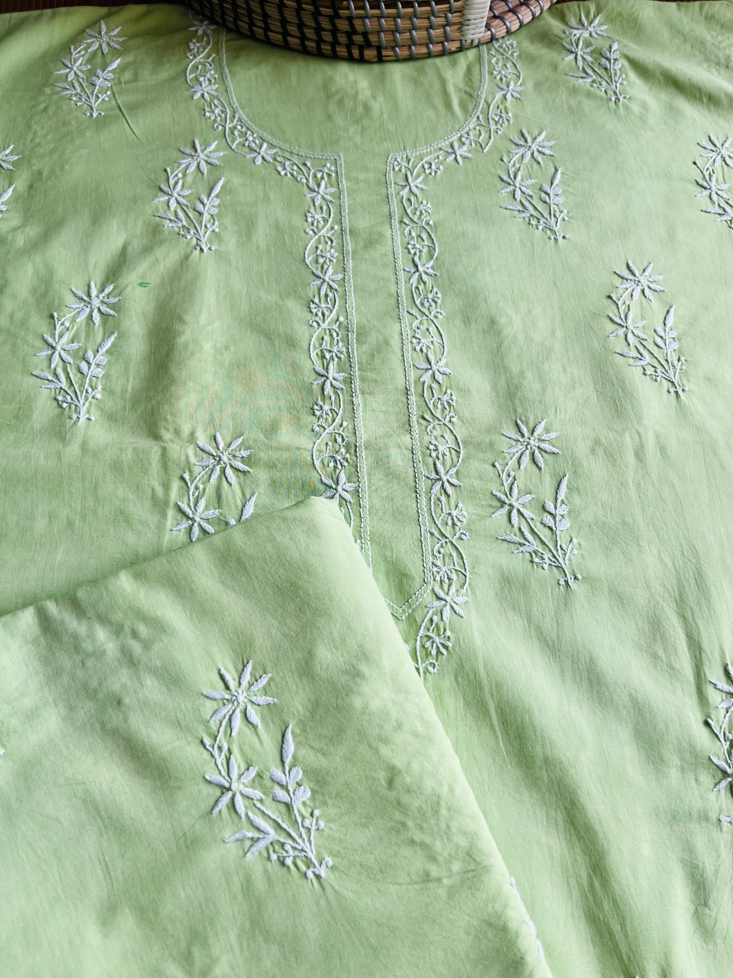 Cotton chikan kurta bottom