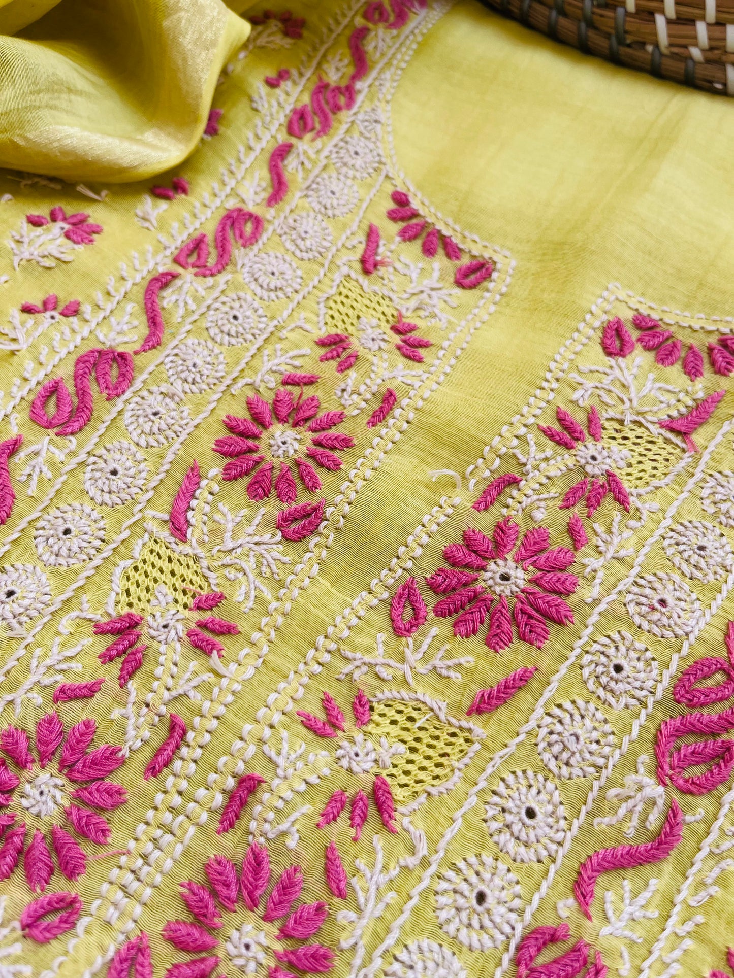 Chanderi Chikankari Kurta Dupatta