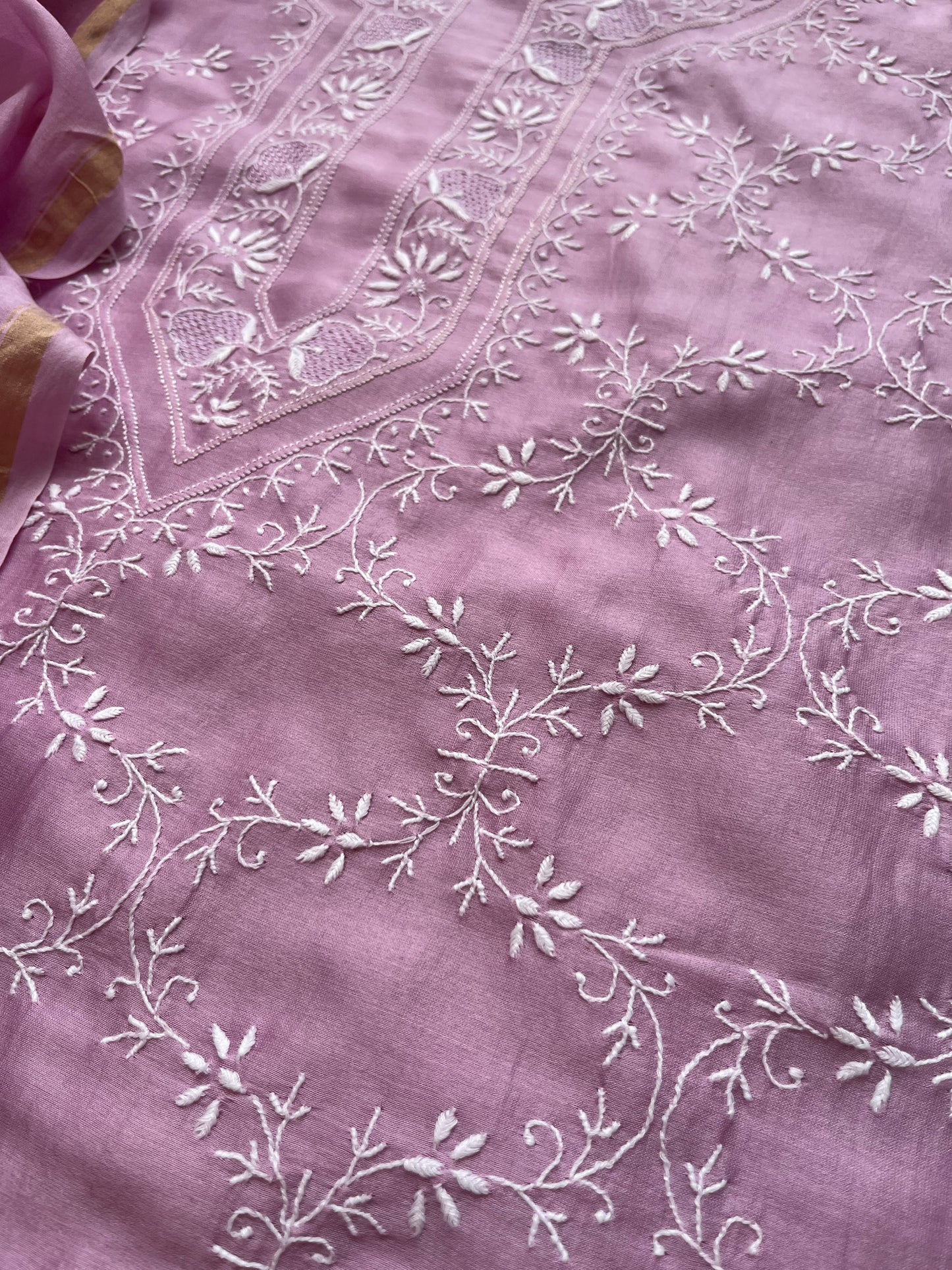 Chanderi Chikankari Kurta Dupatta