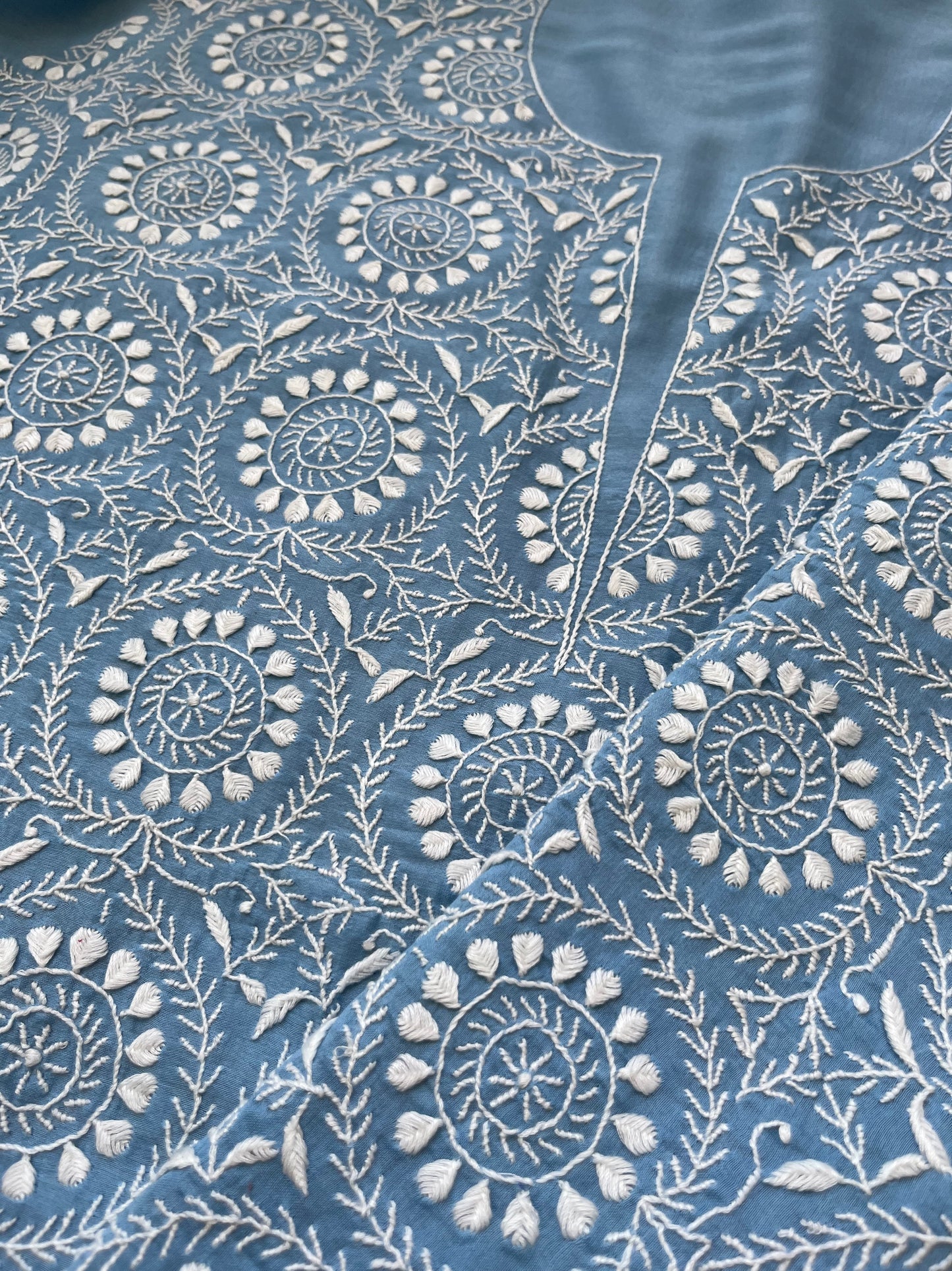 Chanderi chikankari kurta
