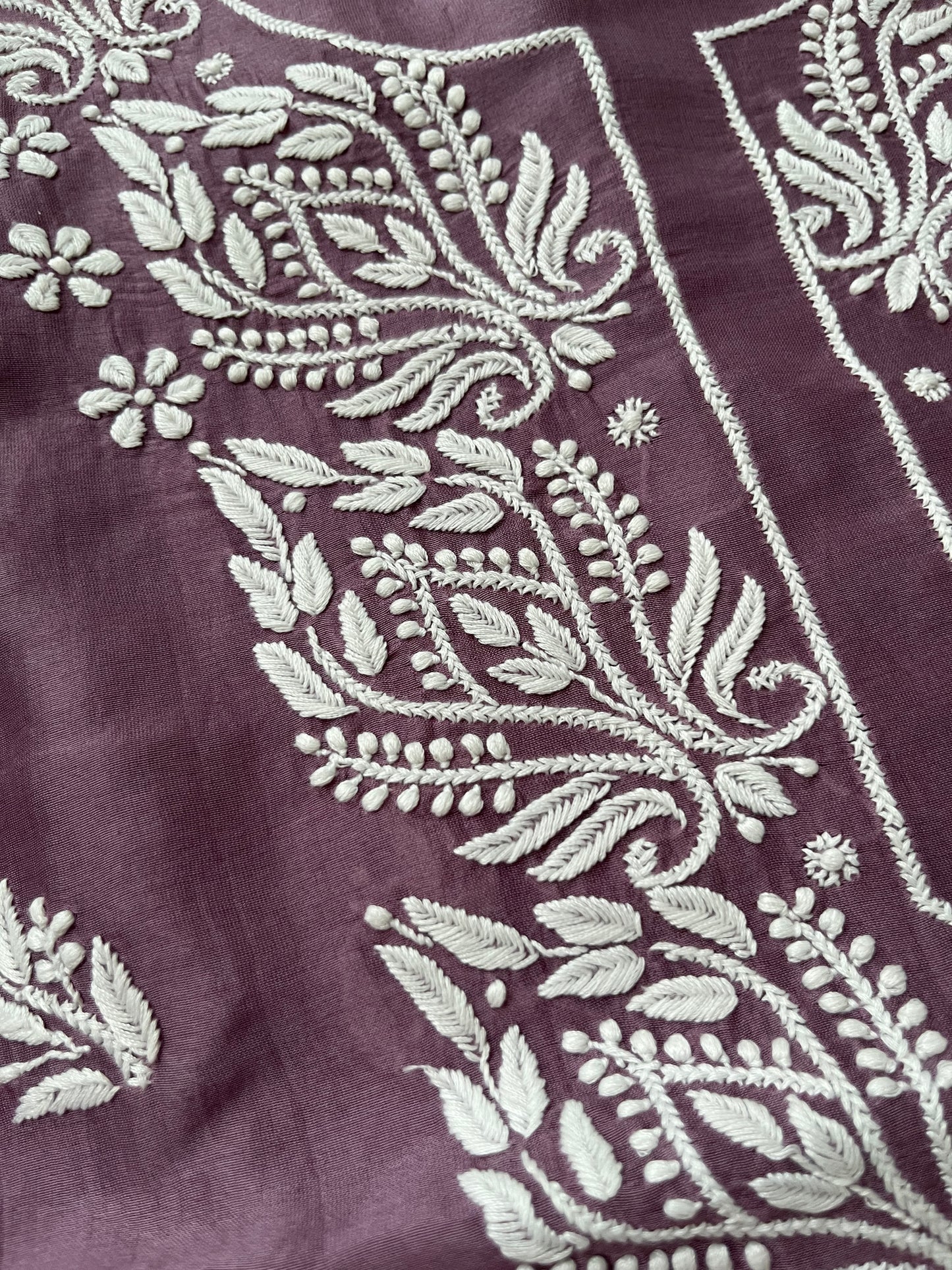 Chanderi chikankari kurta