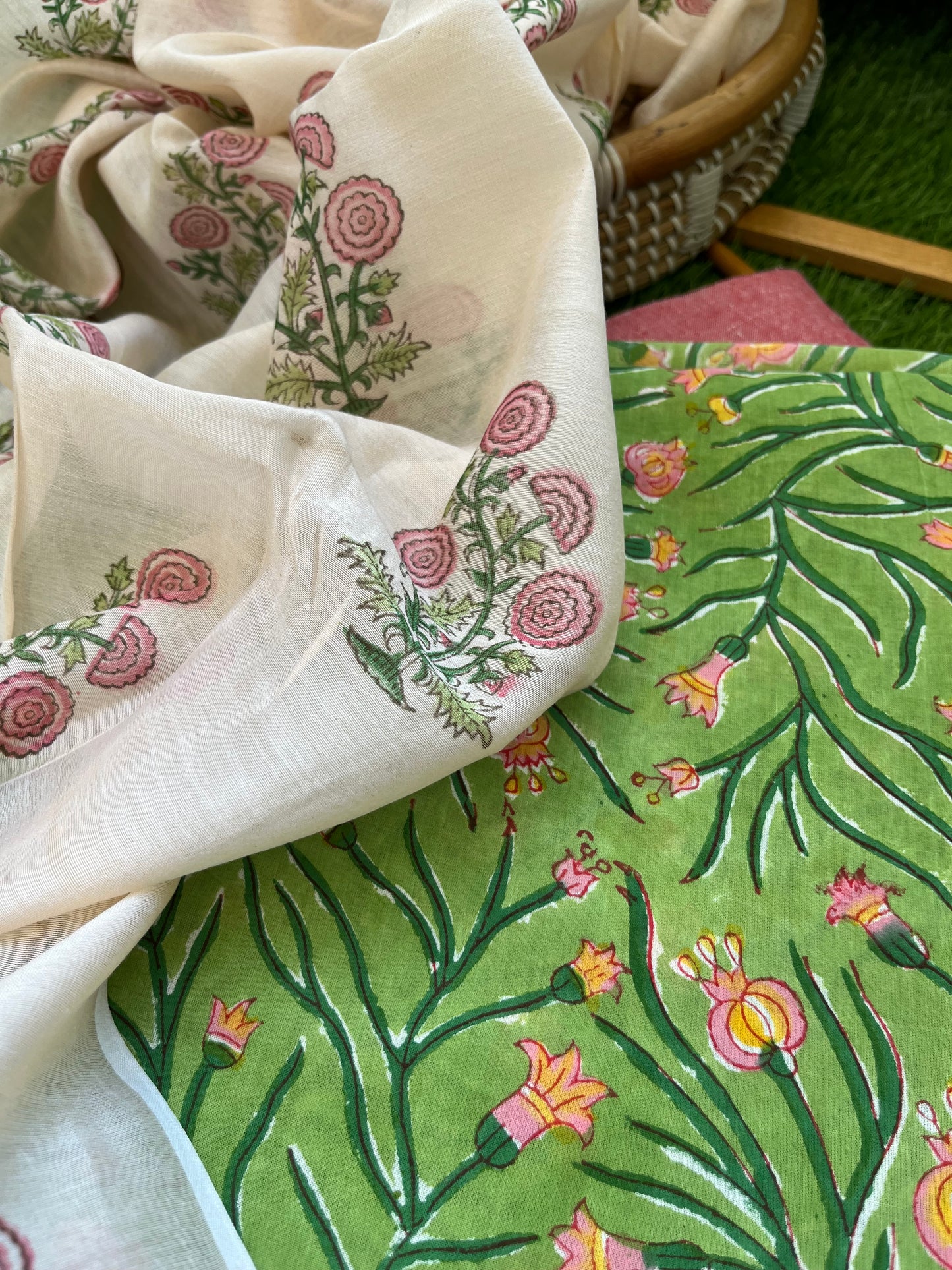 Cotton kurta bottom chanderi dupatta