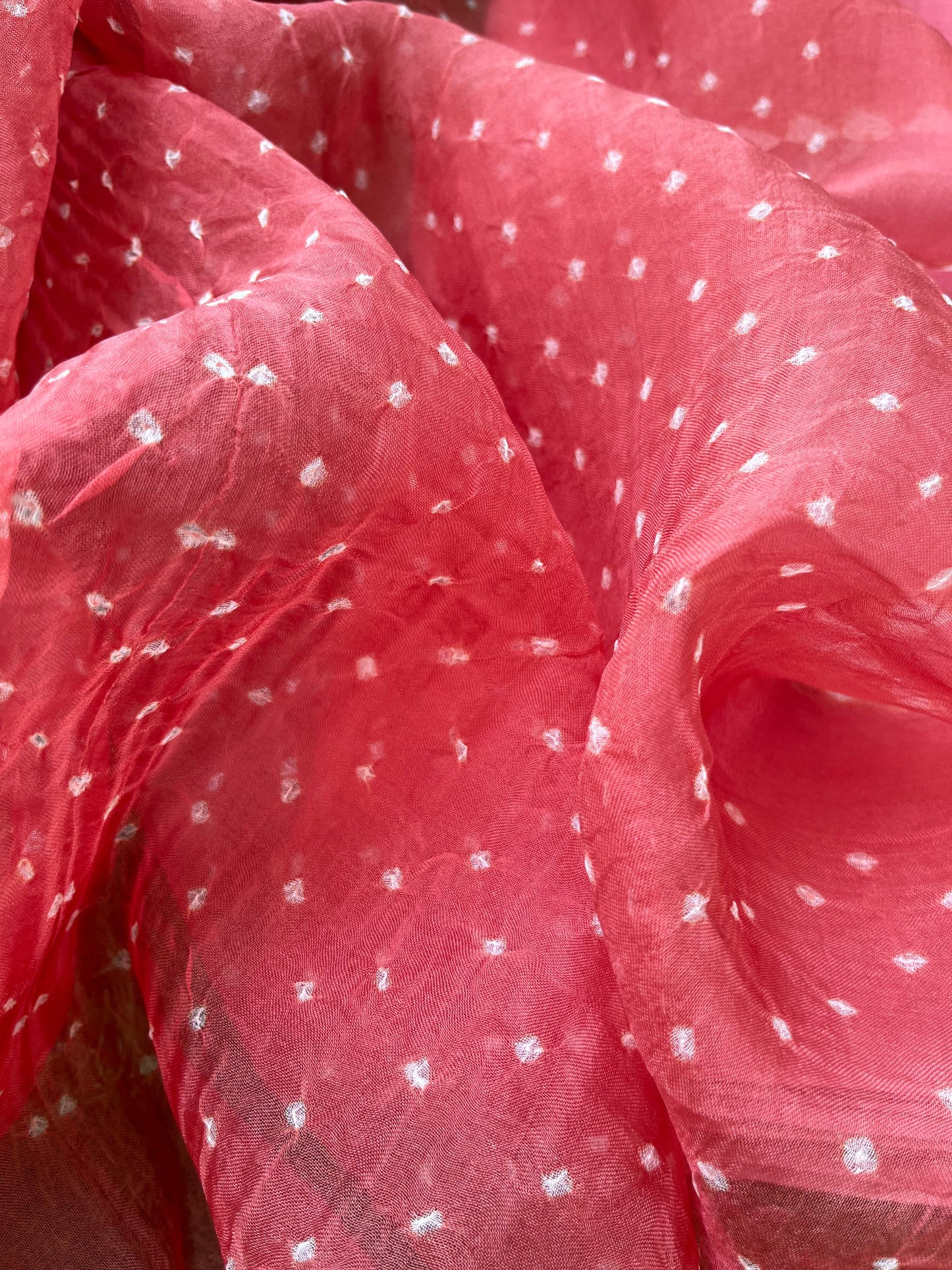 त्योहार् -organza Silk bandhani dupatta chanderi fabric