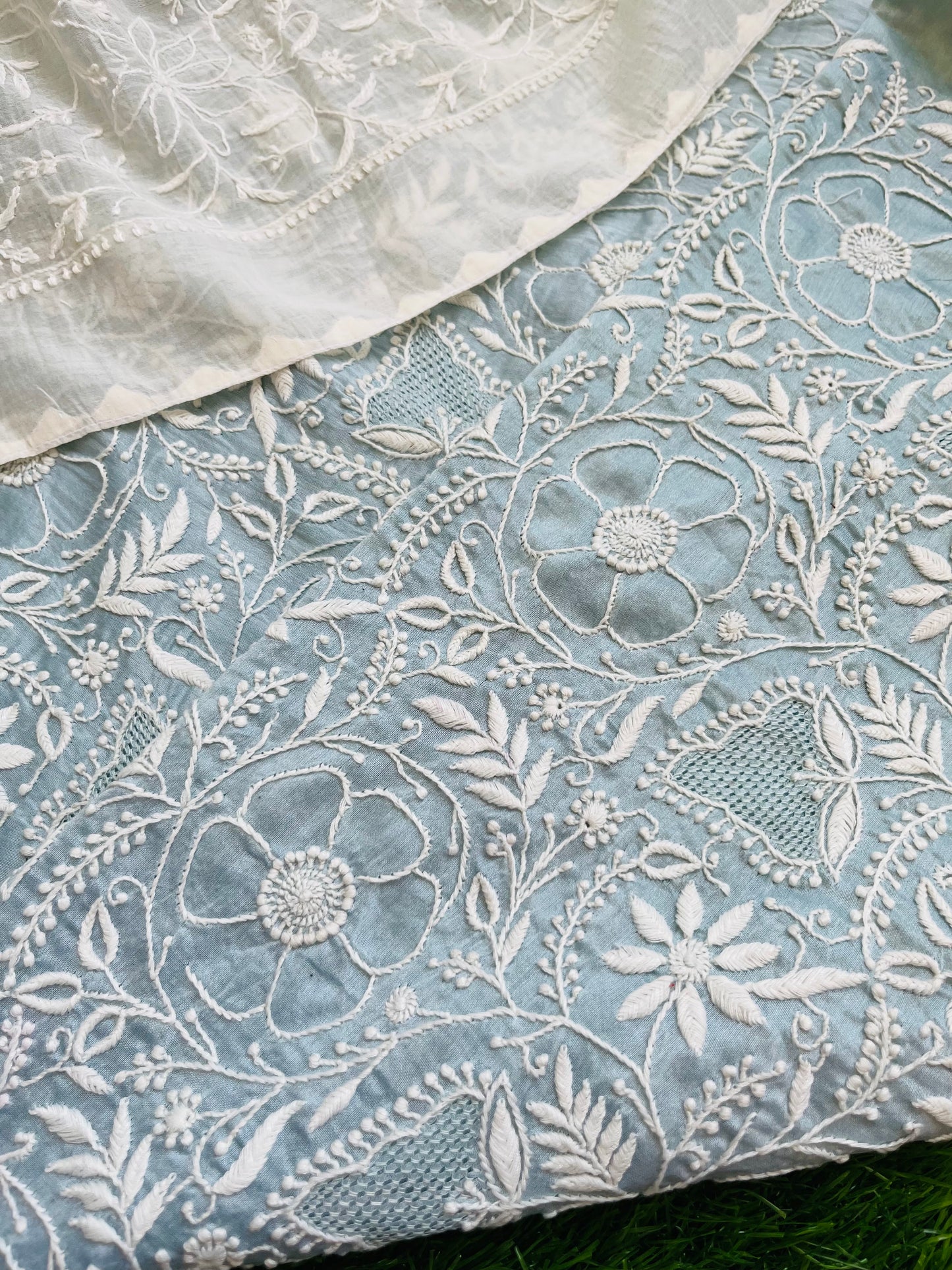 Chanderi Chikankari Kurta