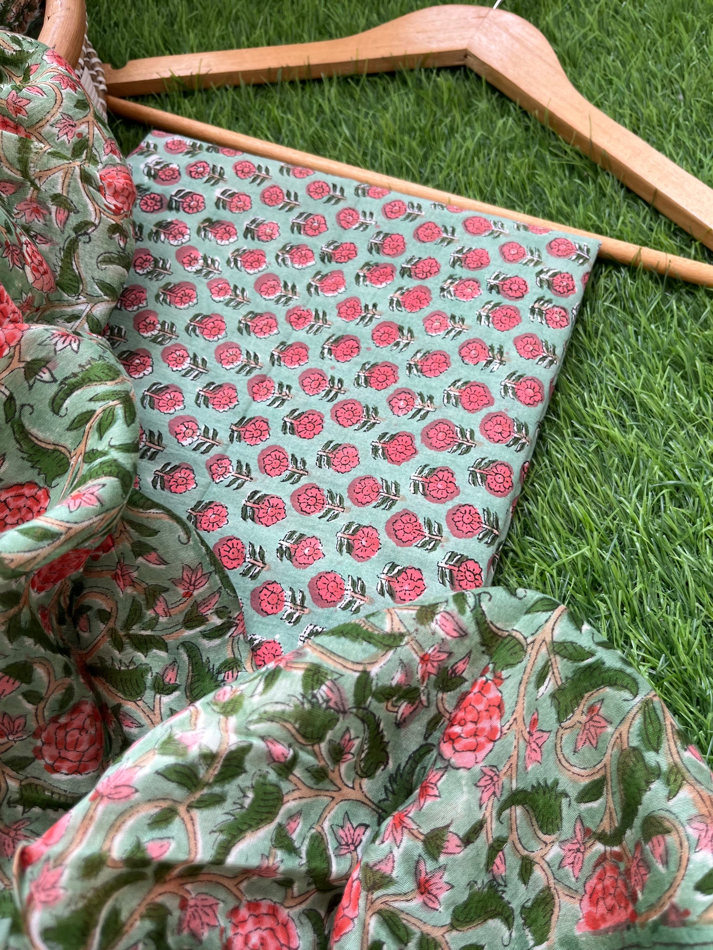 Cotton kurta chanderi dupatta