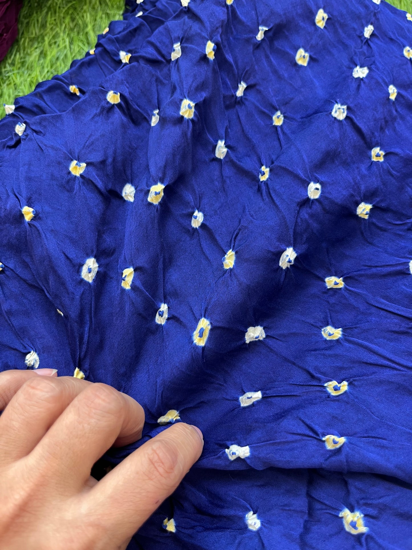 Modal Silk bandhani fabric