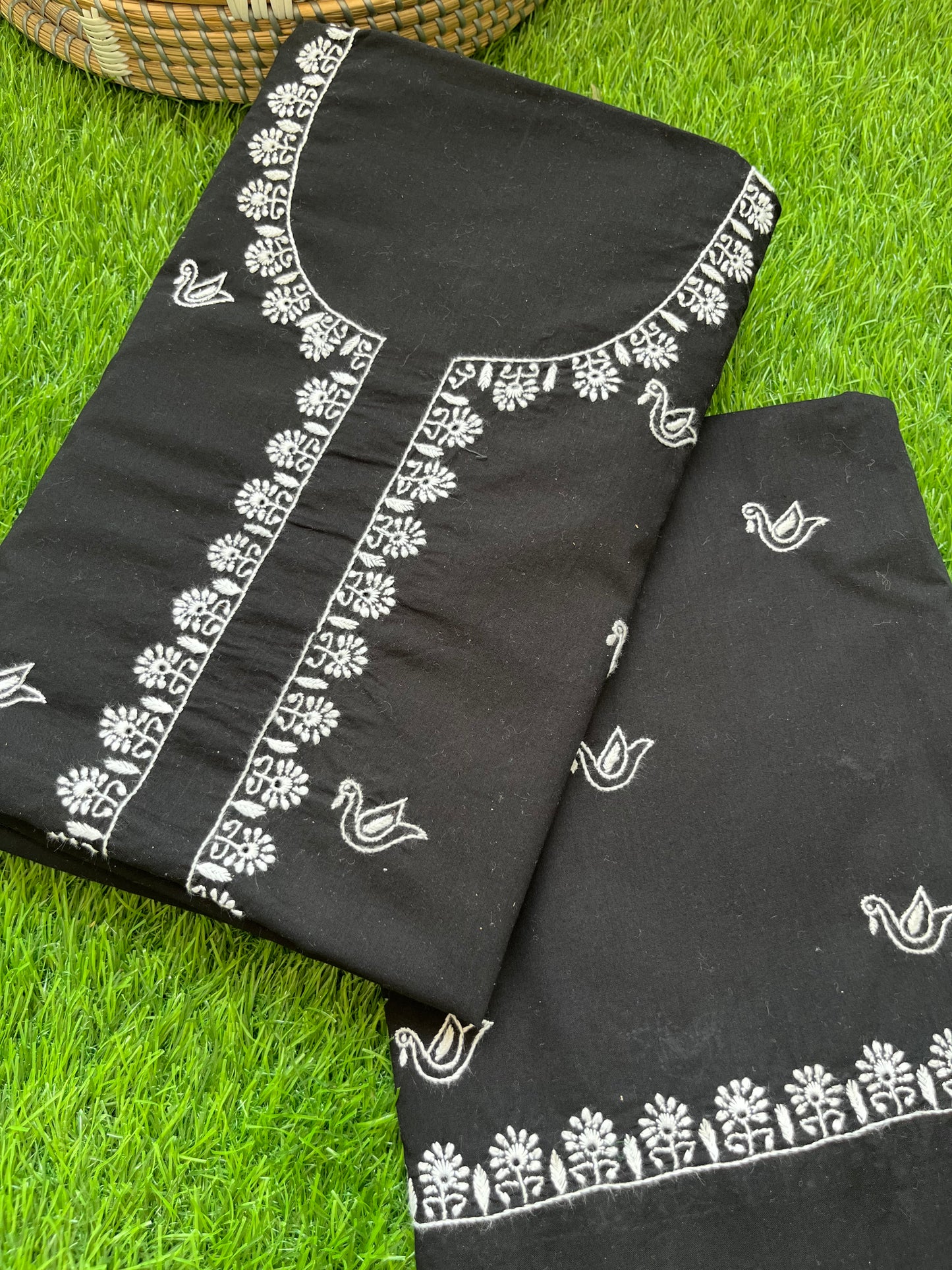 Cotton chikan kurta bottom