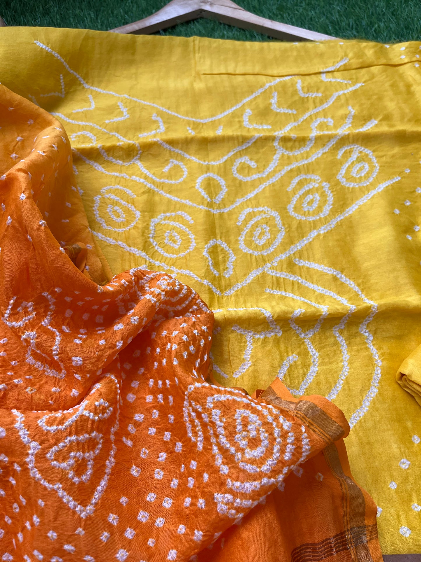 Chanderi Bandhani kurta dupatta