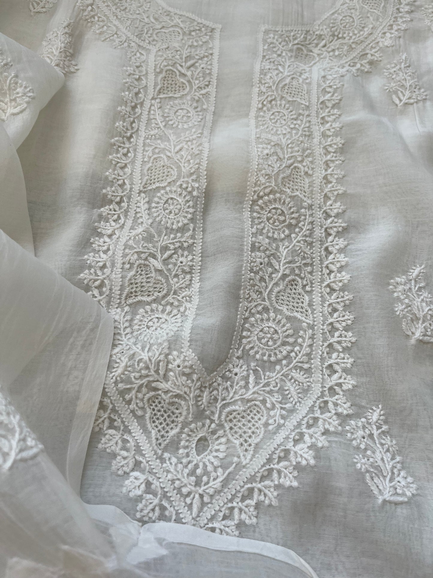 Chanderi Chikankari Kurta Dupatta