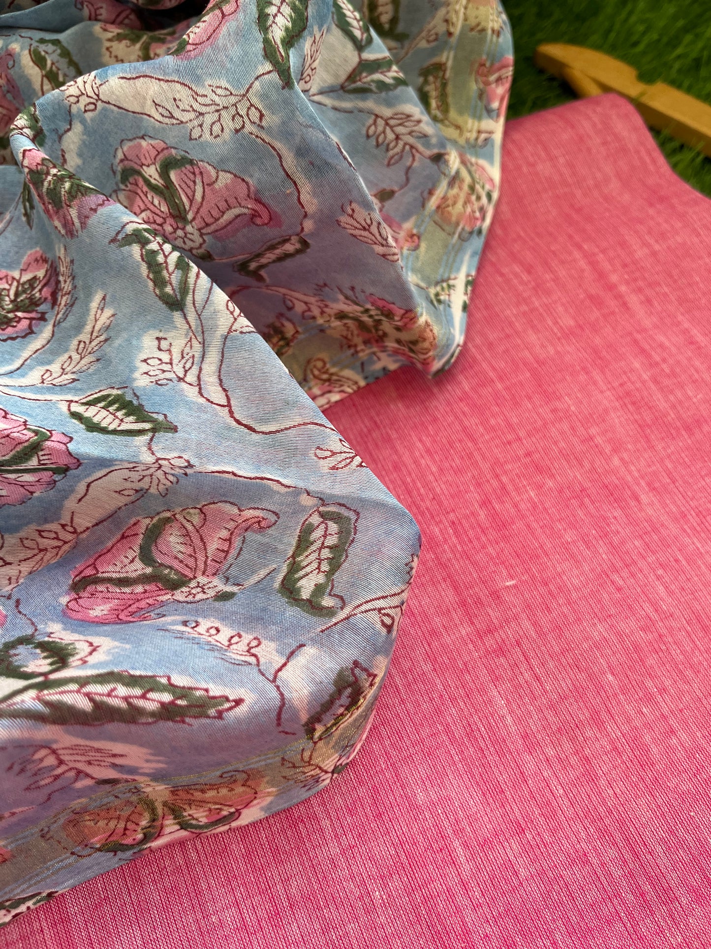 Cotton kurta bottom fabric chanderi dupatta