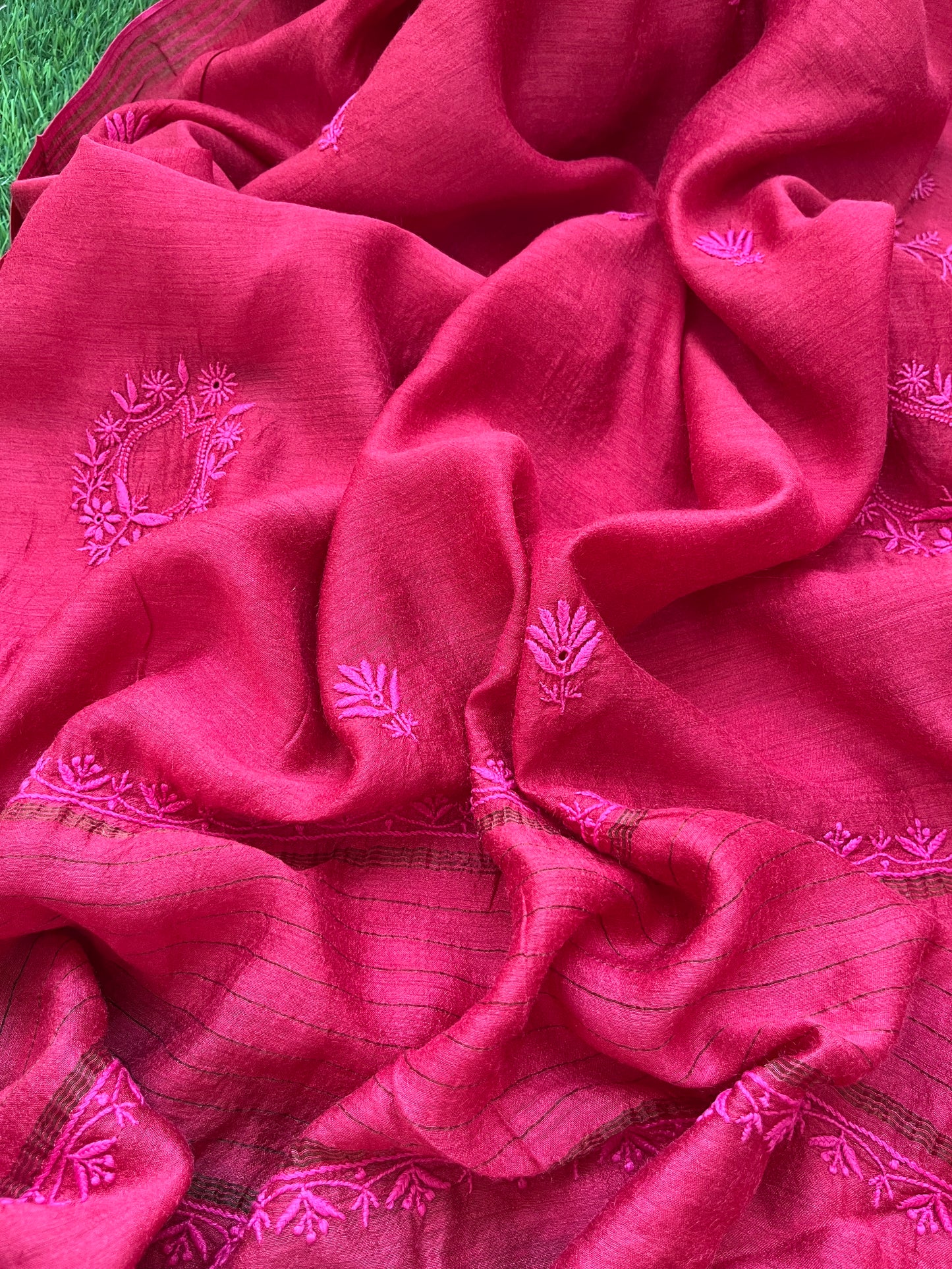 Munga Silk Chikankari kurta Dupatta