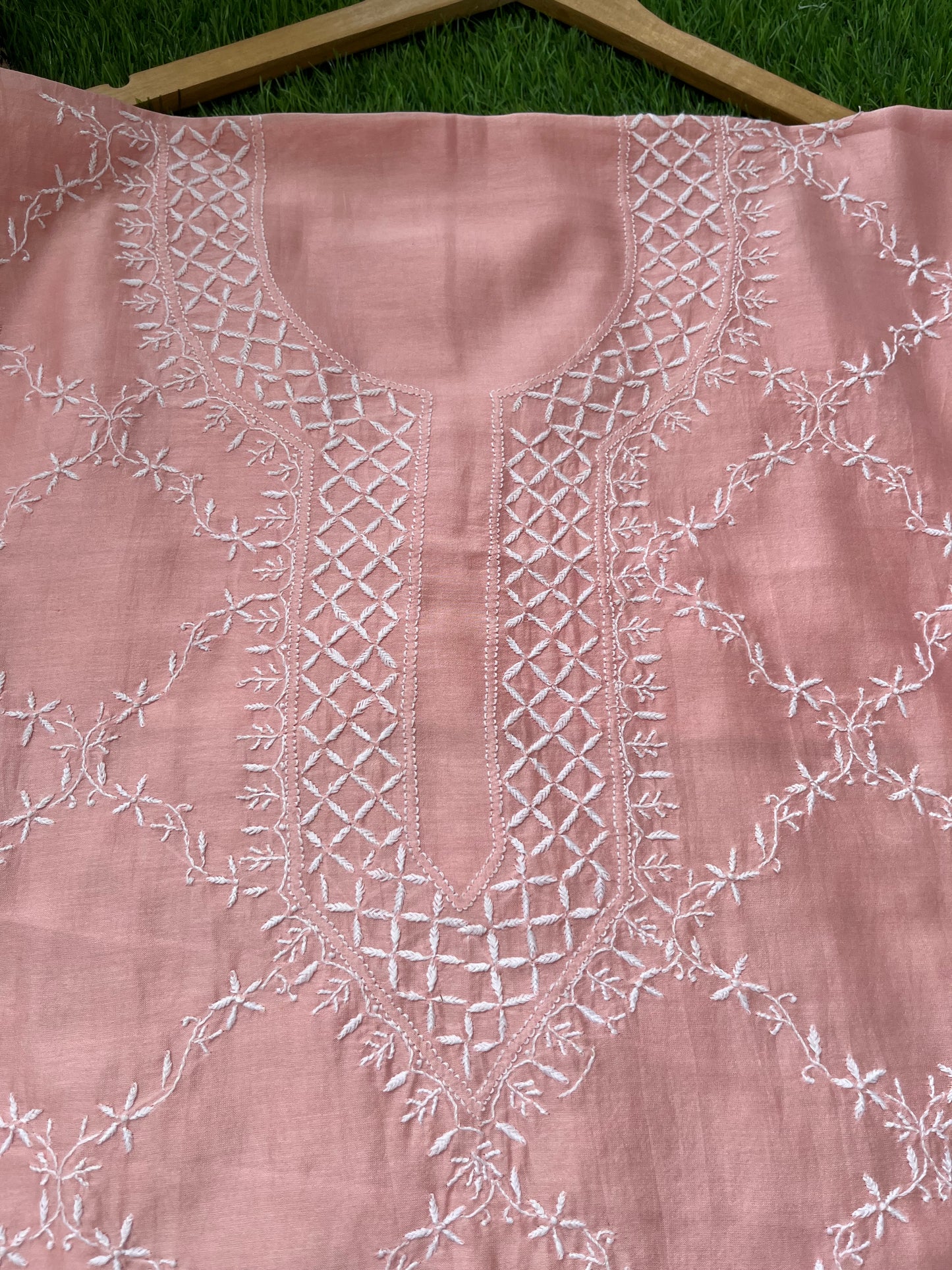Chanderi chikan kurta