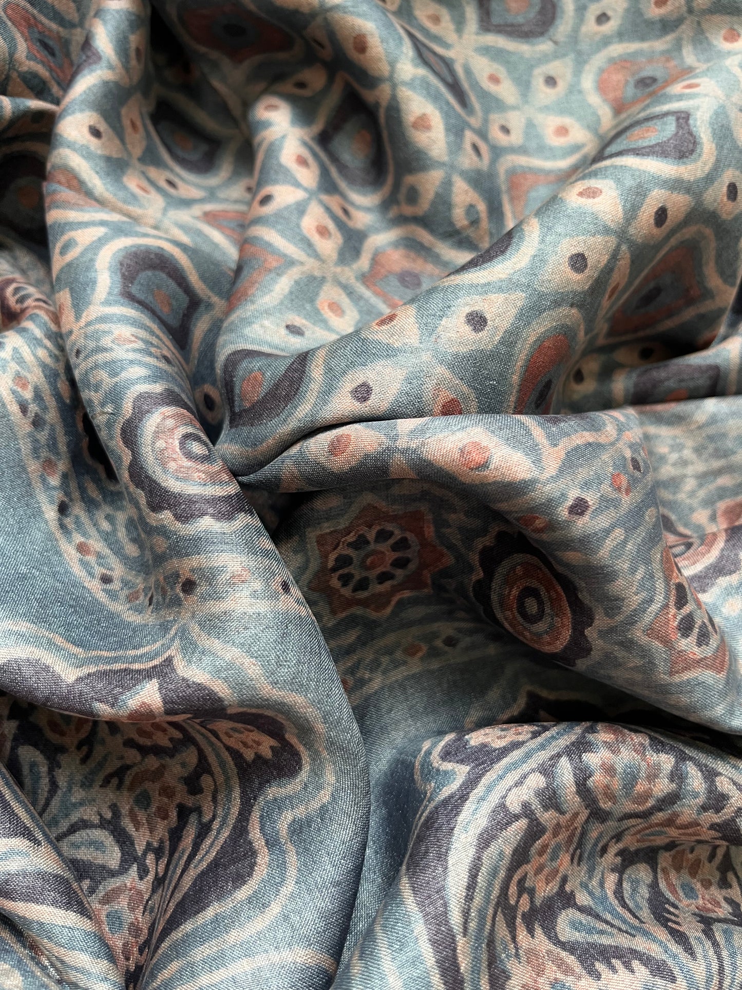 Tussar silk Ajrakh Kurta and dupatta