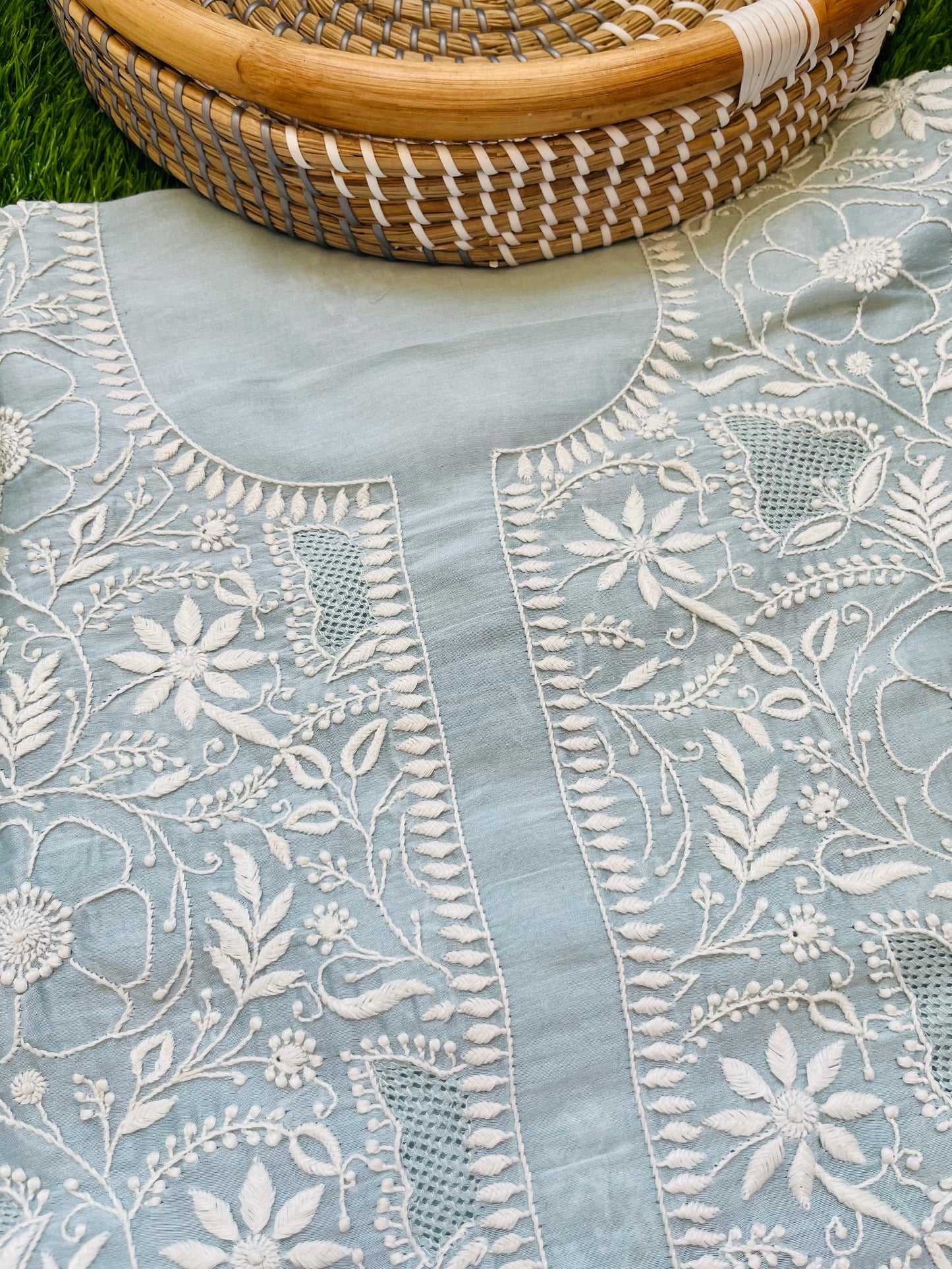 Chanderi Chikankari Kurta