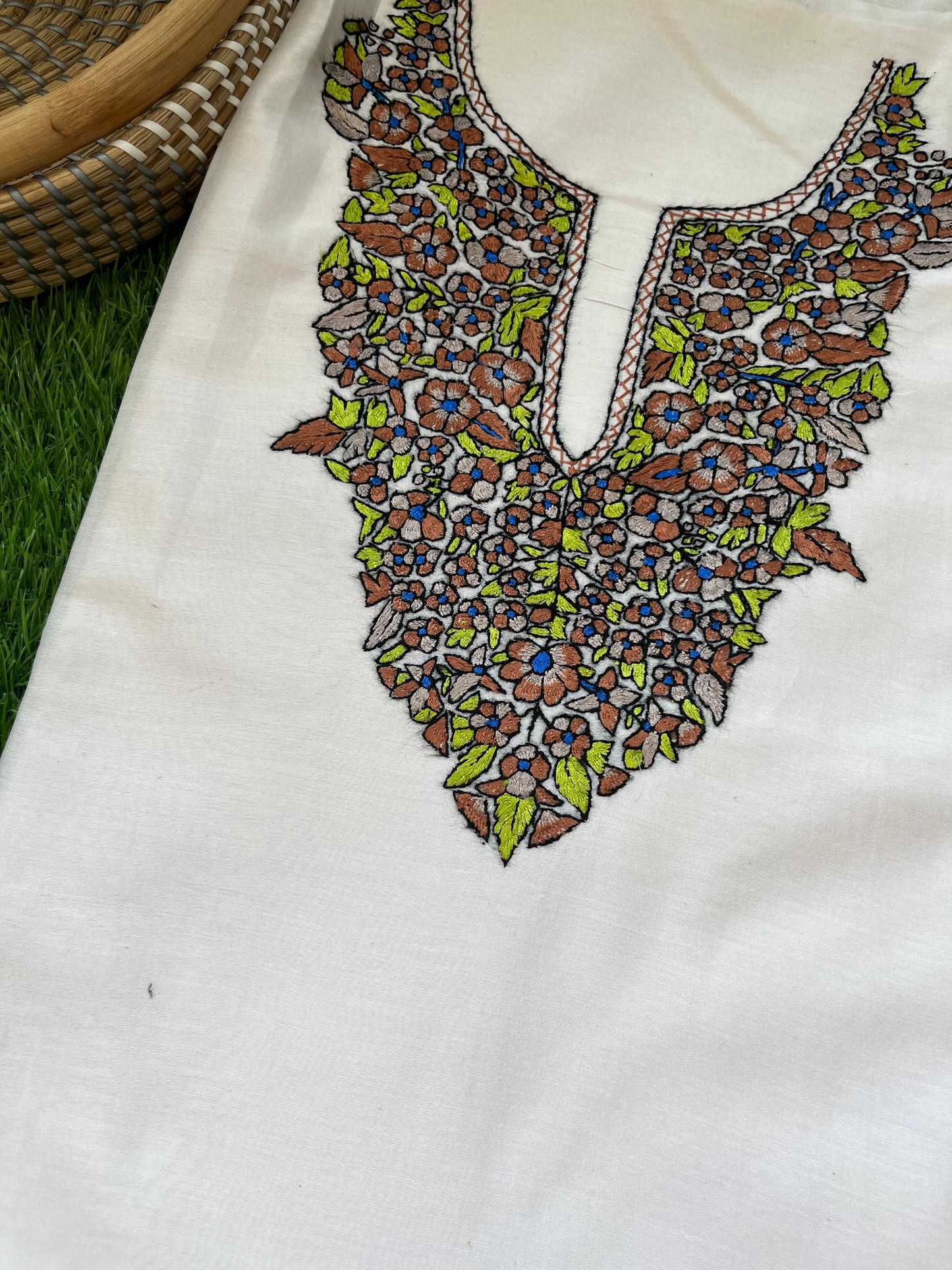 Chanderi kashmiri work kurta Dupatta