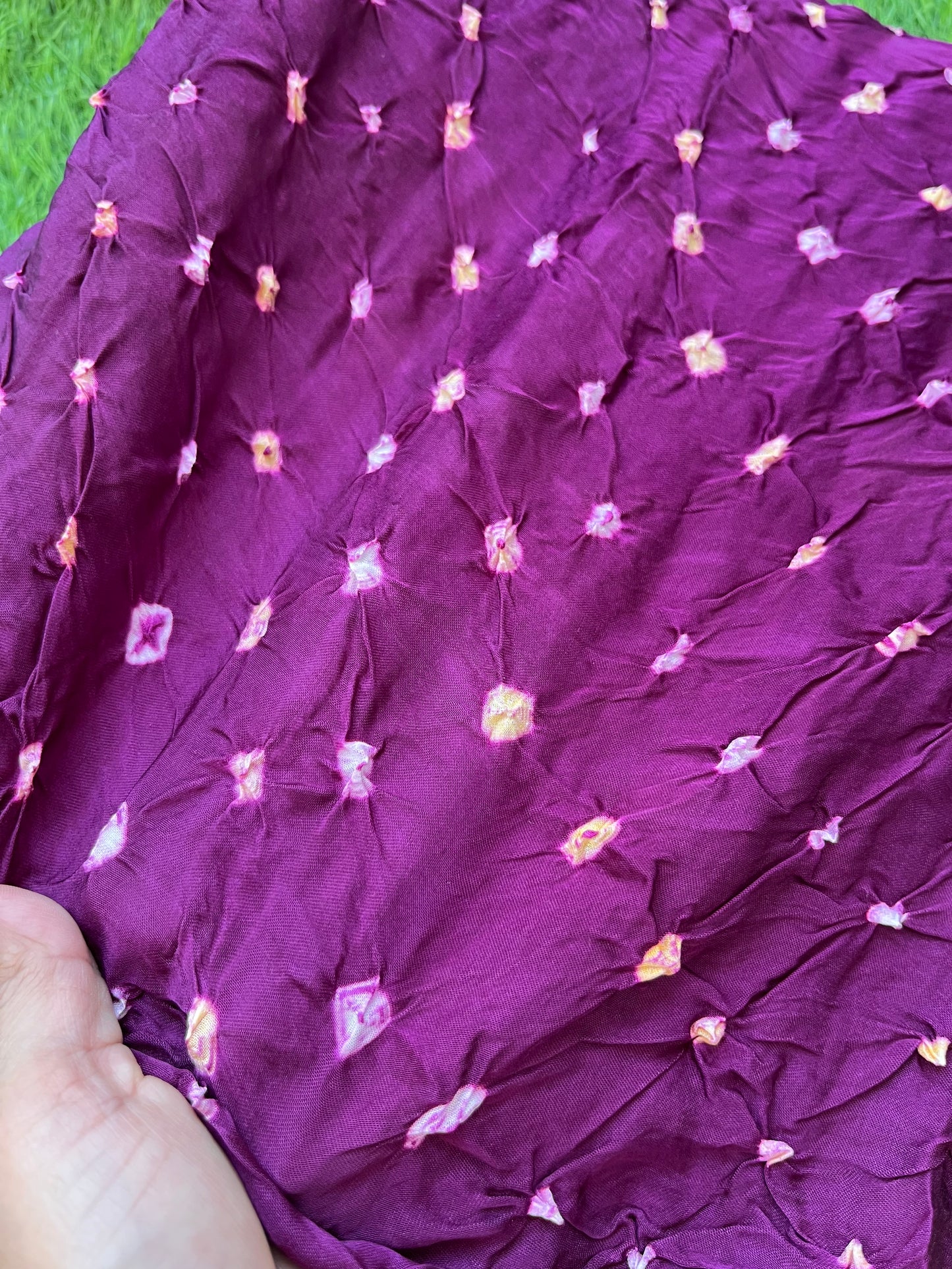 Modal Silk bandhani fabric