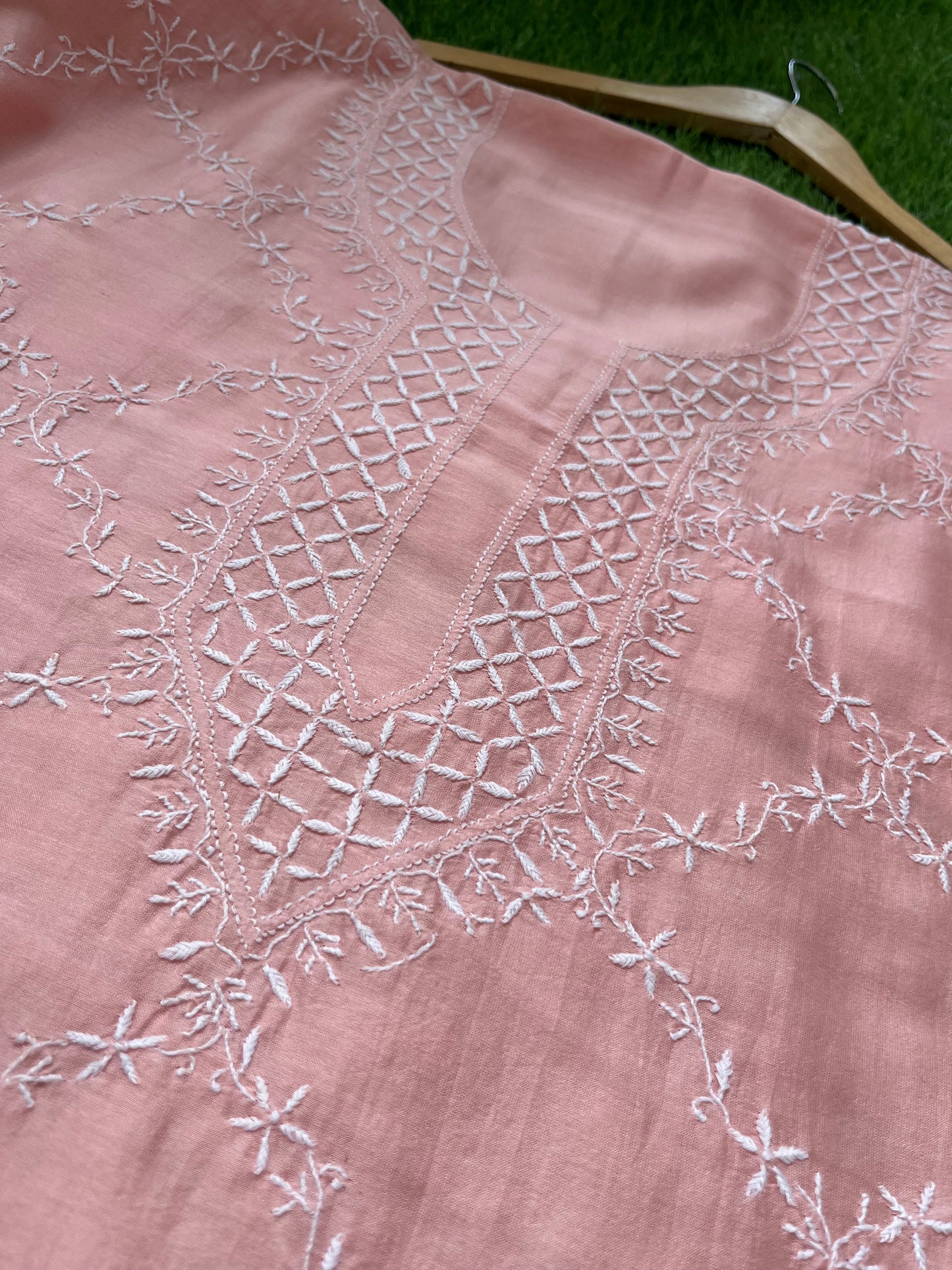 Chanderi chikan kurta