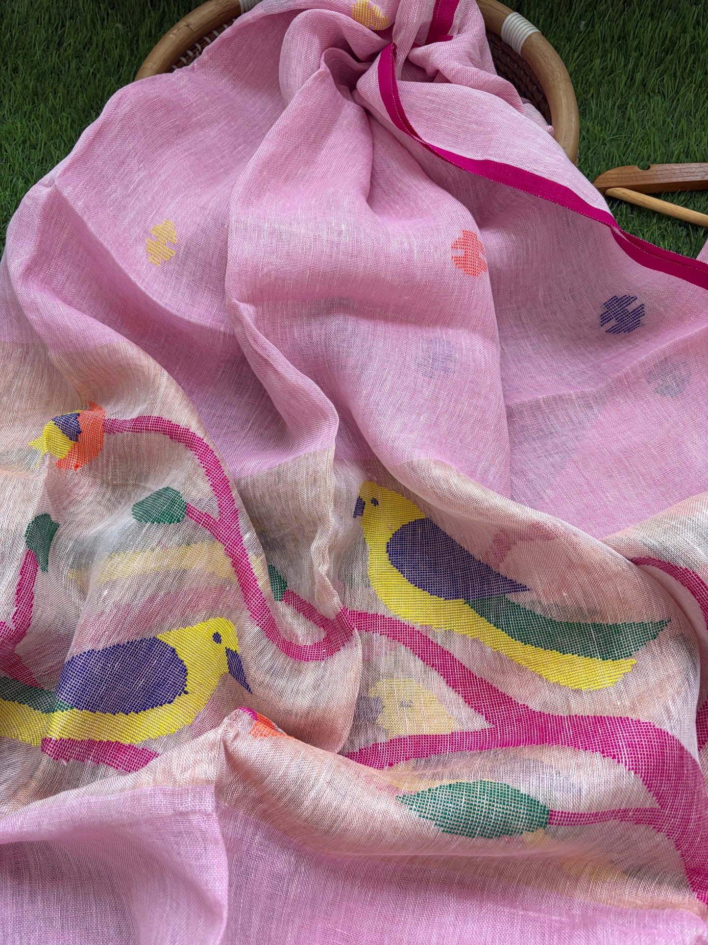 Linen Jaamdani kurta dupatta