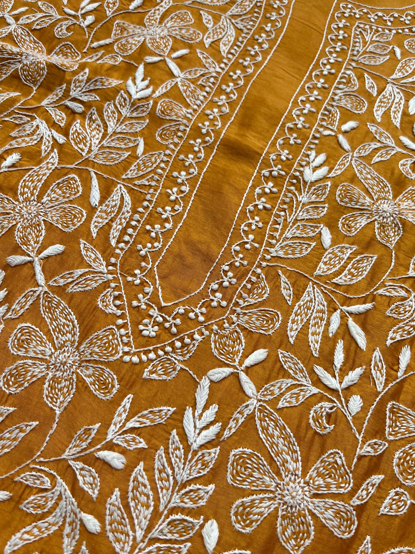 Chanderi chikankari kurta