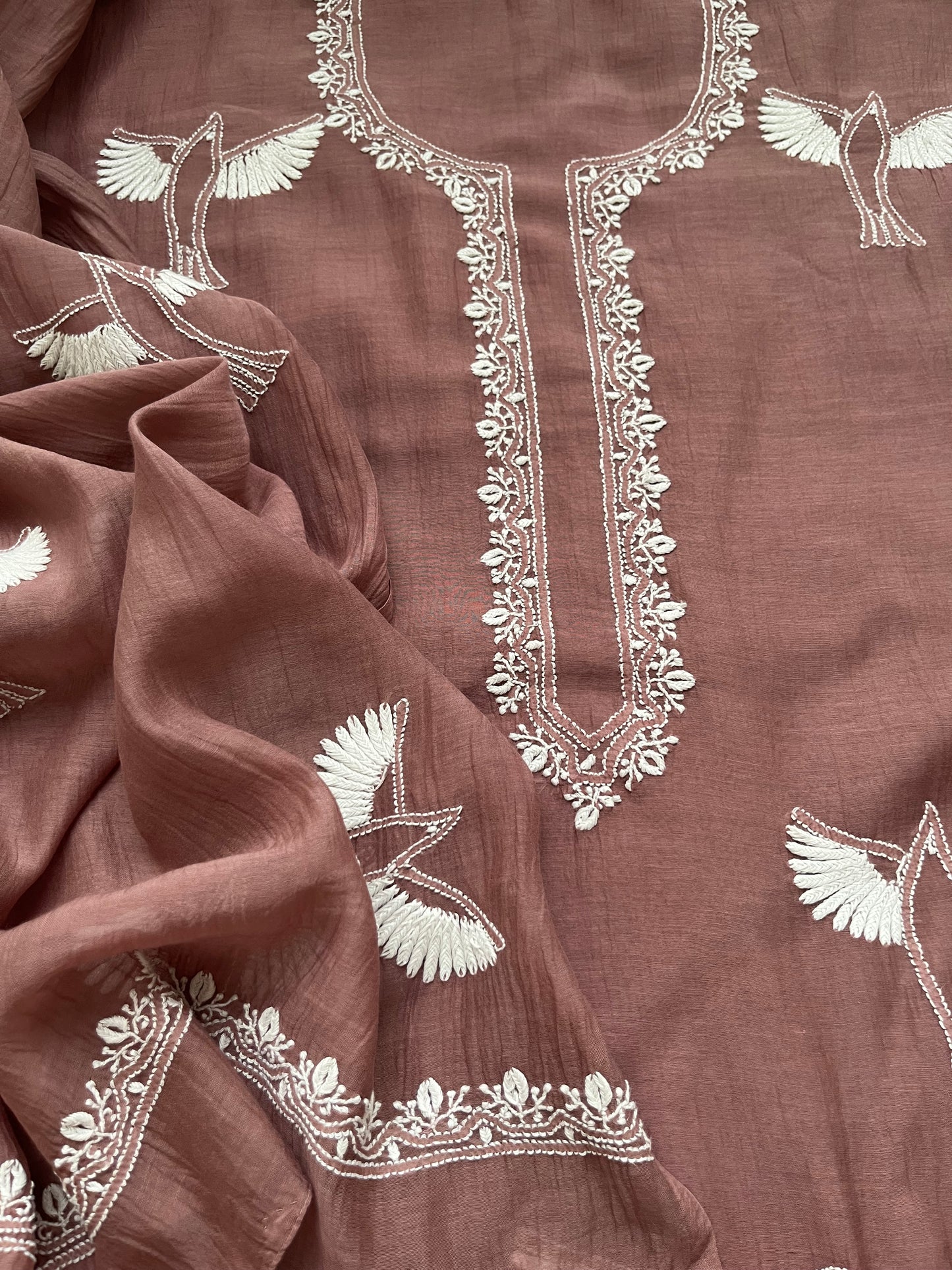 Chanderi Chikankari Kurta Dupatta