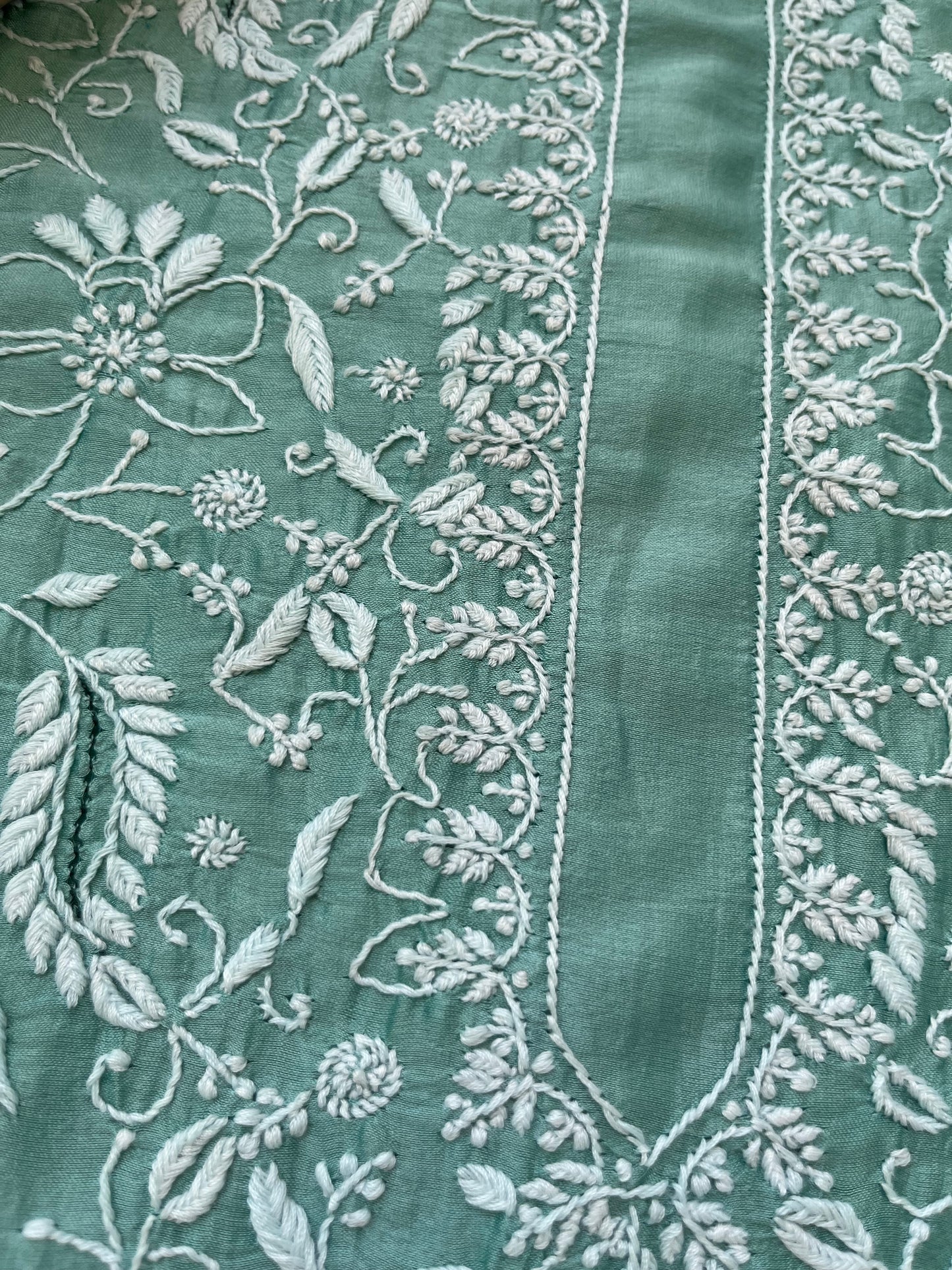 Chanderi chikankari kurta