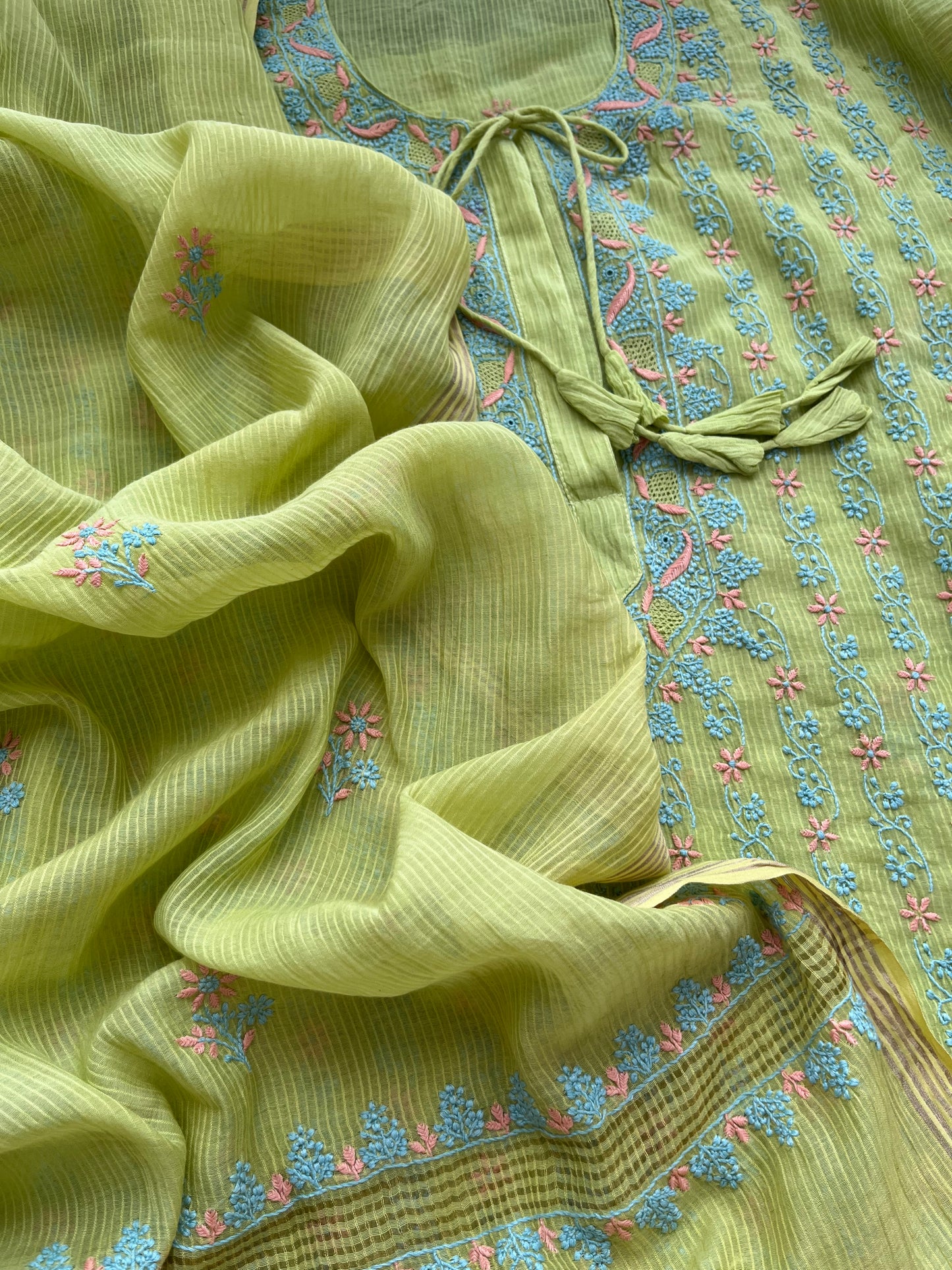 Chanderi Chikankari Kurta Dupatta