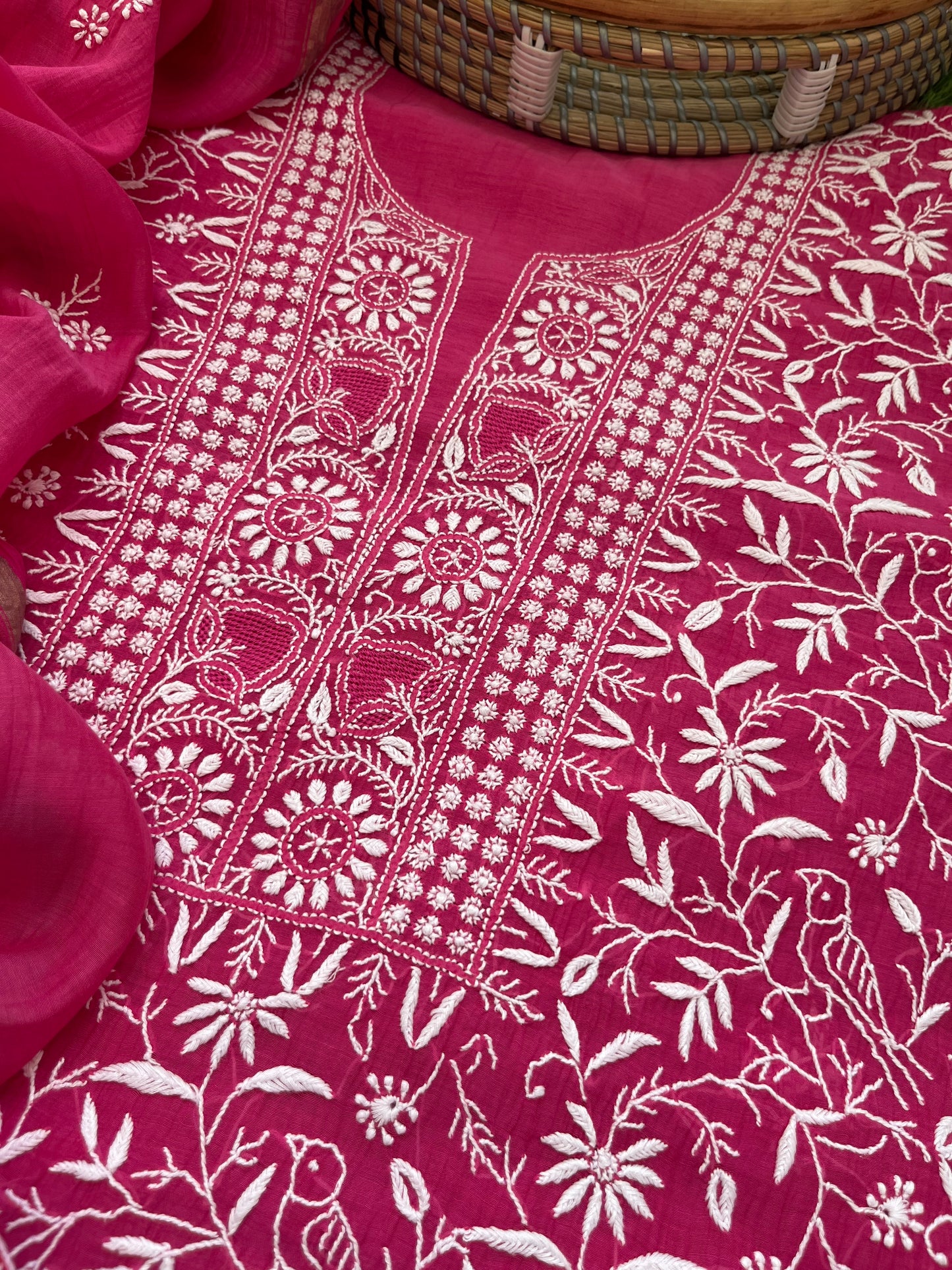 Chanderi Chikankari Kurta Dupatta