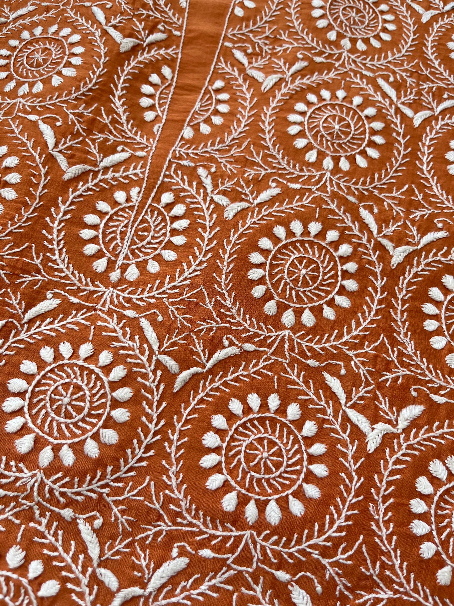 Chanderi chikankari kurta