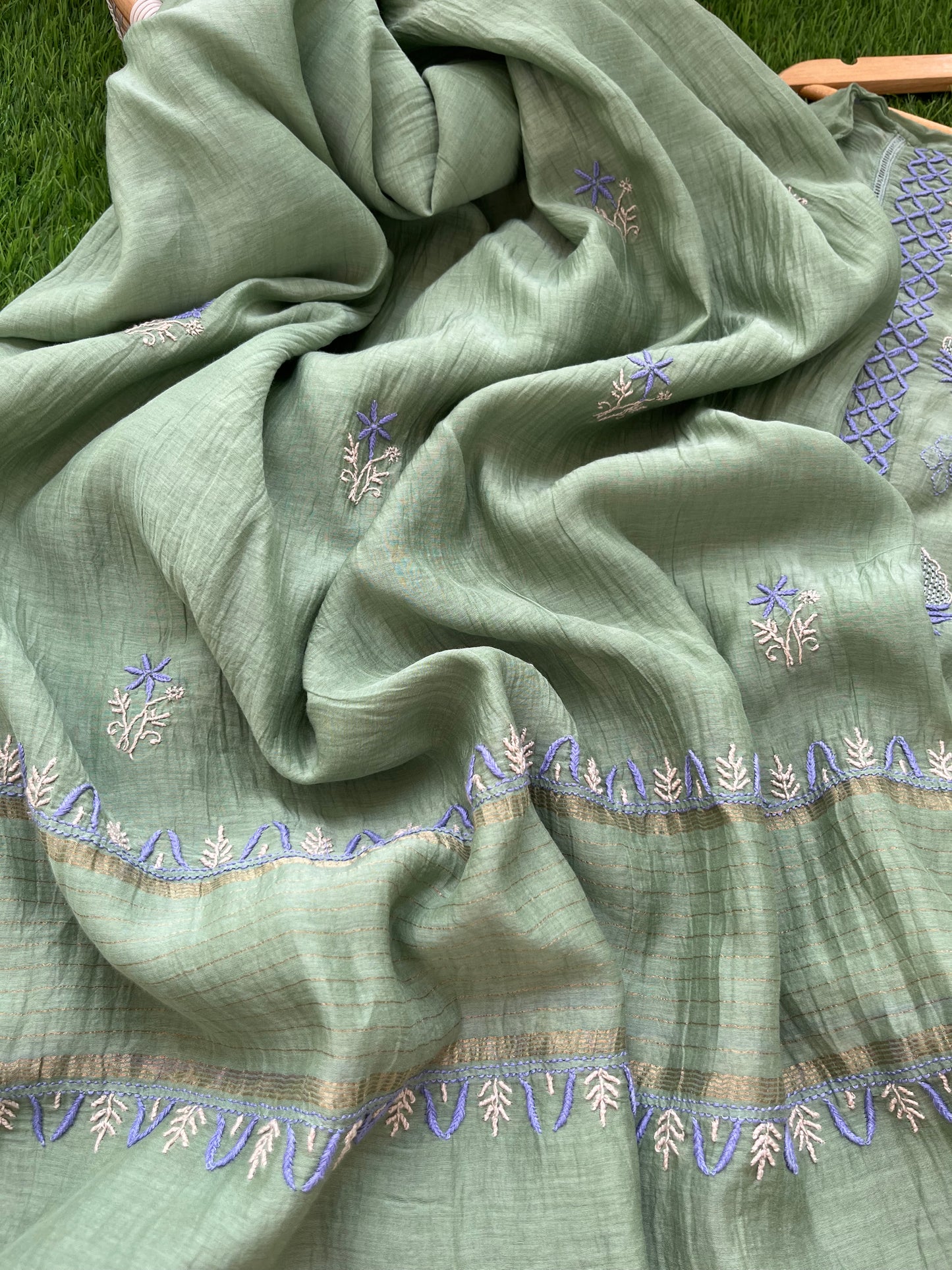 Chanderi Chikankari Kurta Dupatta