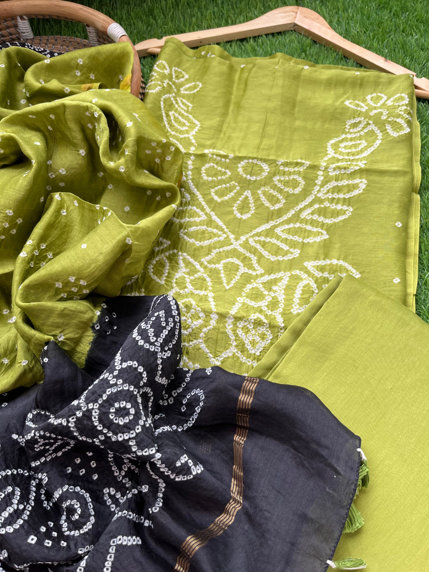 Chanderi Bandhani kurta dupatta
