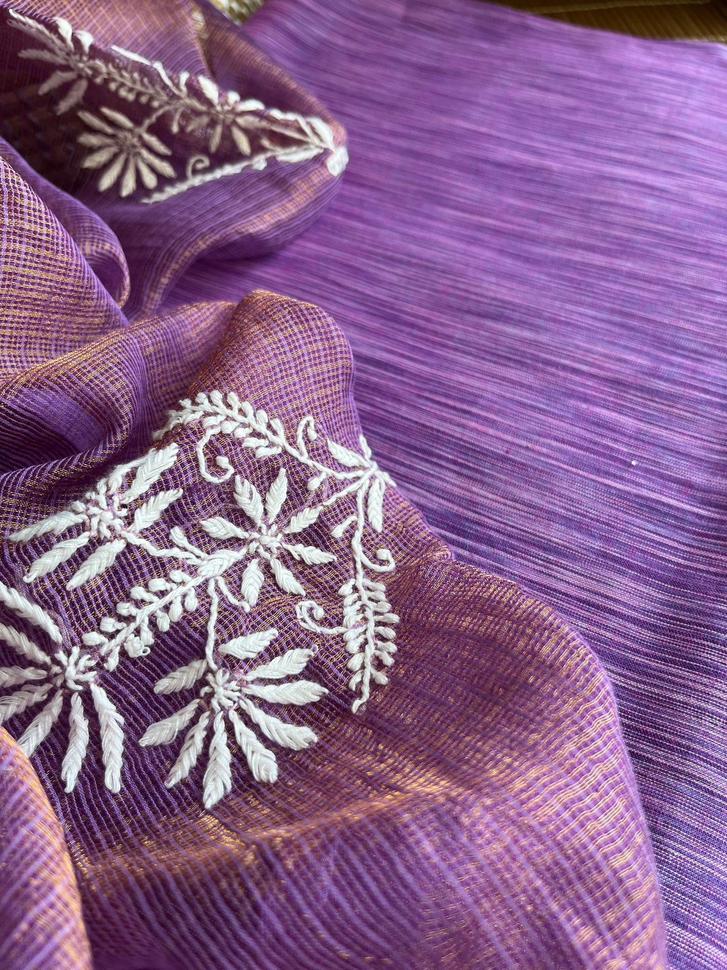 Kota tissue chikankari Dupatta cotton suit fabric