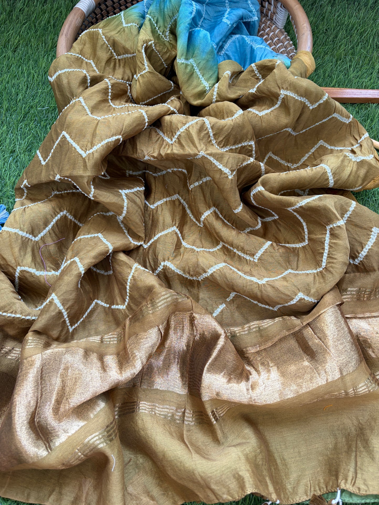Bandhani Chanderi silk Dupatta