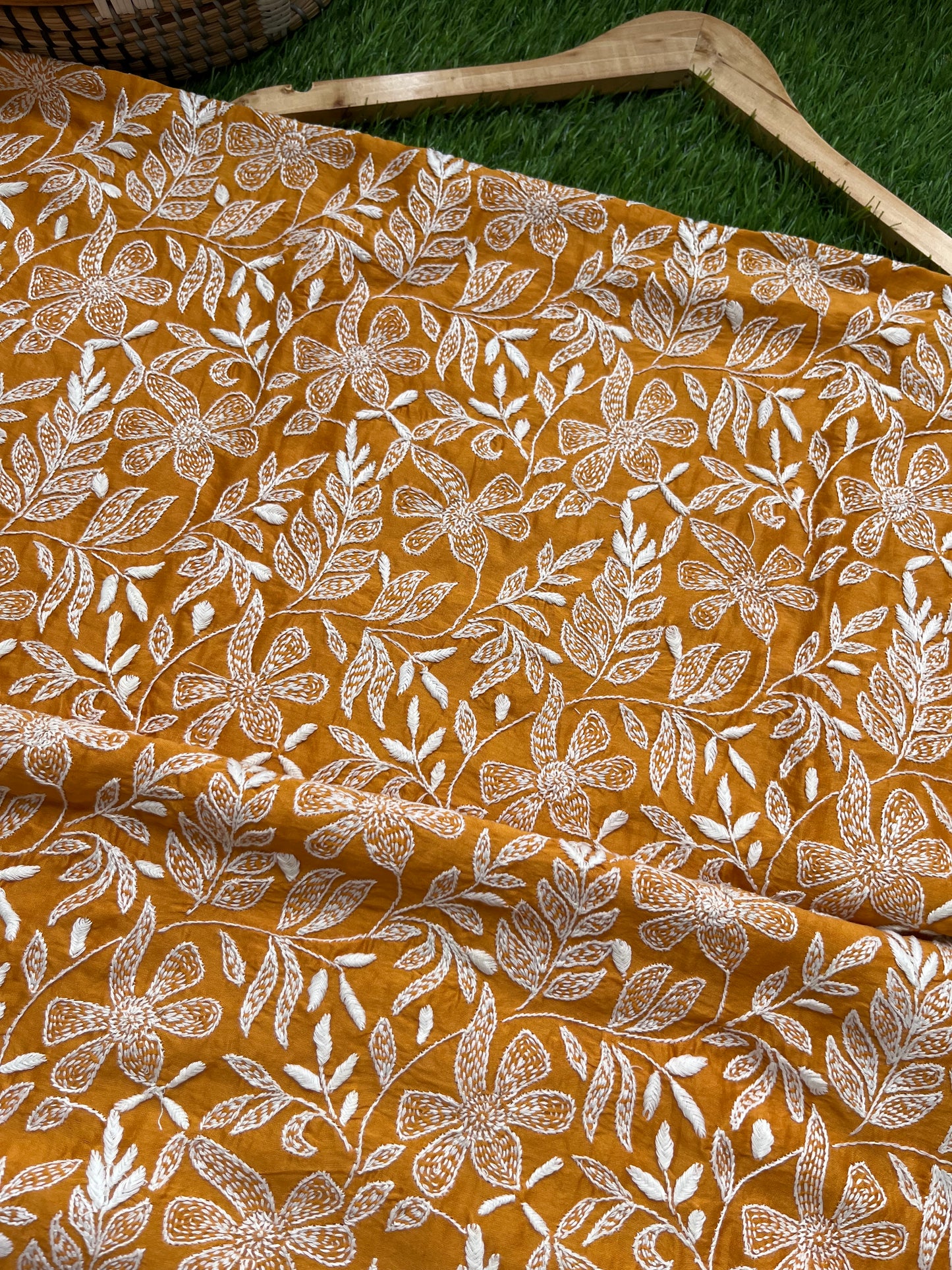 Chanderi chikankari kurta