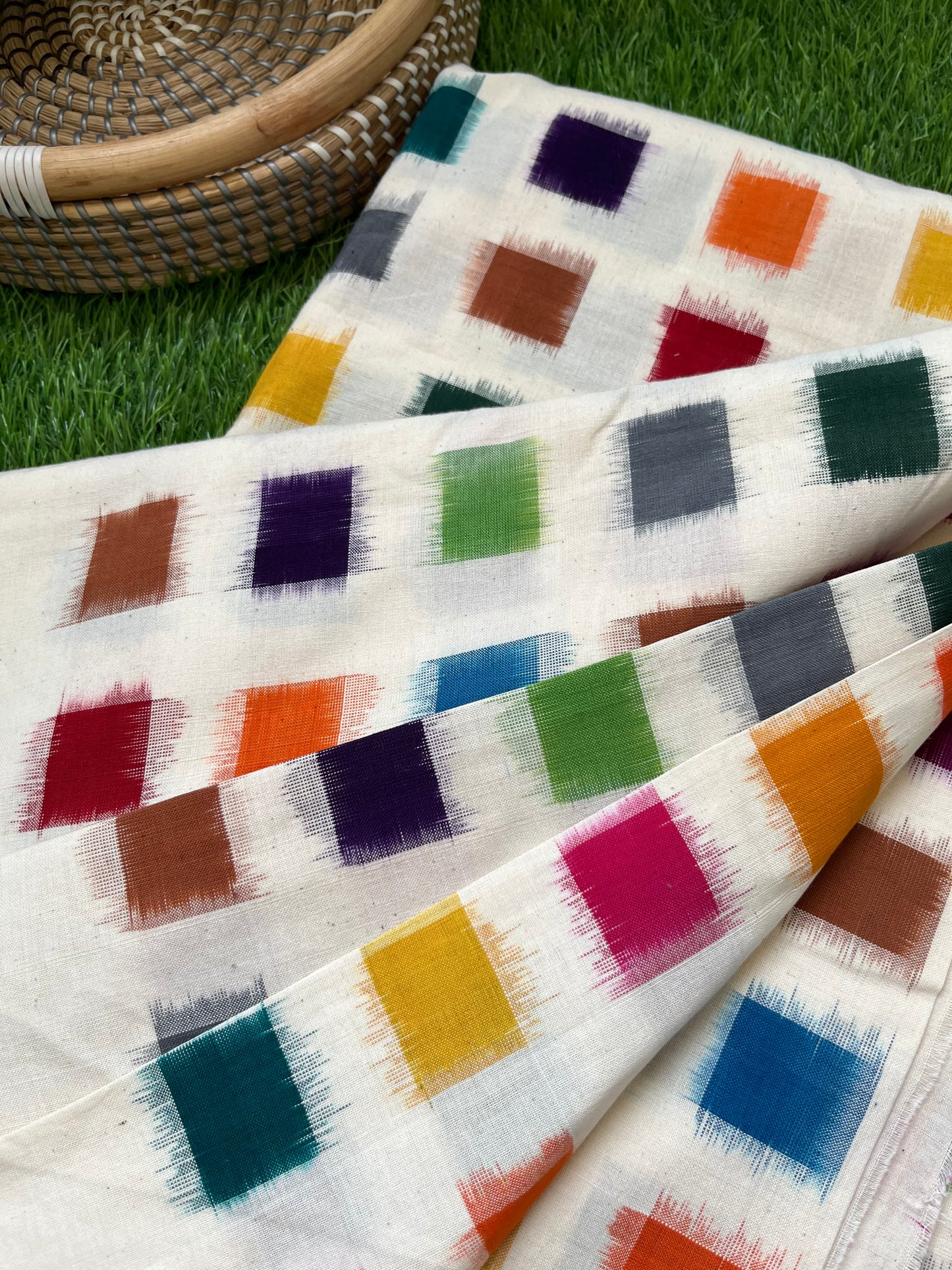 Handwoven double ikkat Cotton fabric