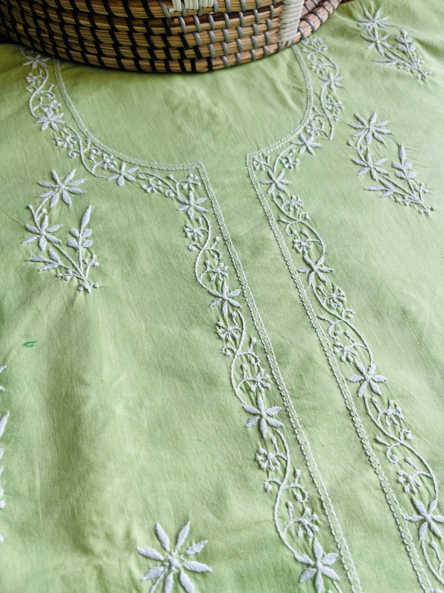Cotton chikan kurta bottom