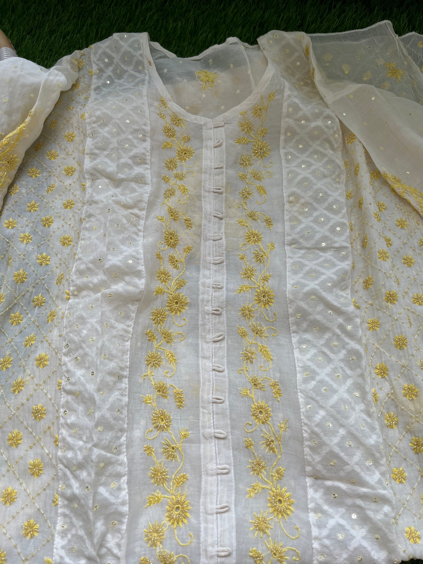 Chanderi Chikankari Kurta Dupatta