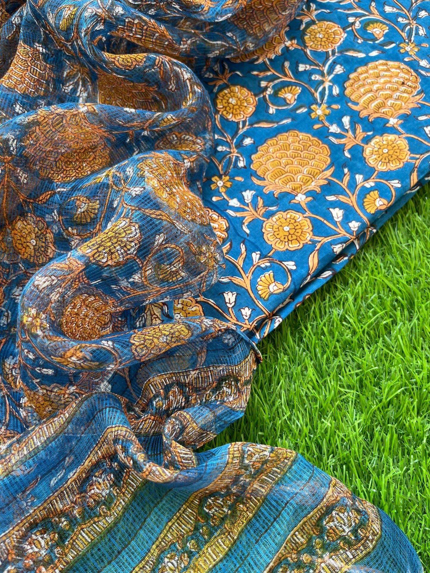 Block print Cotton Dupatta Kurta