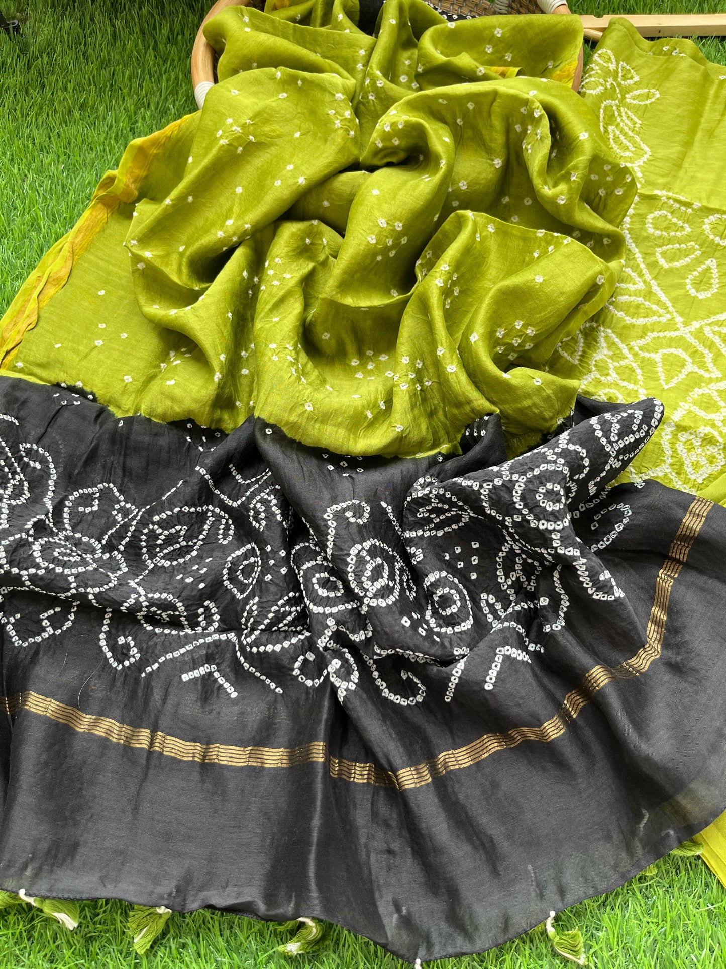 Chanderi Bandhani kurta dupatta