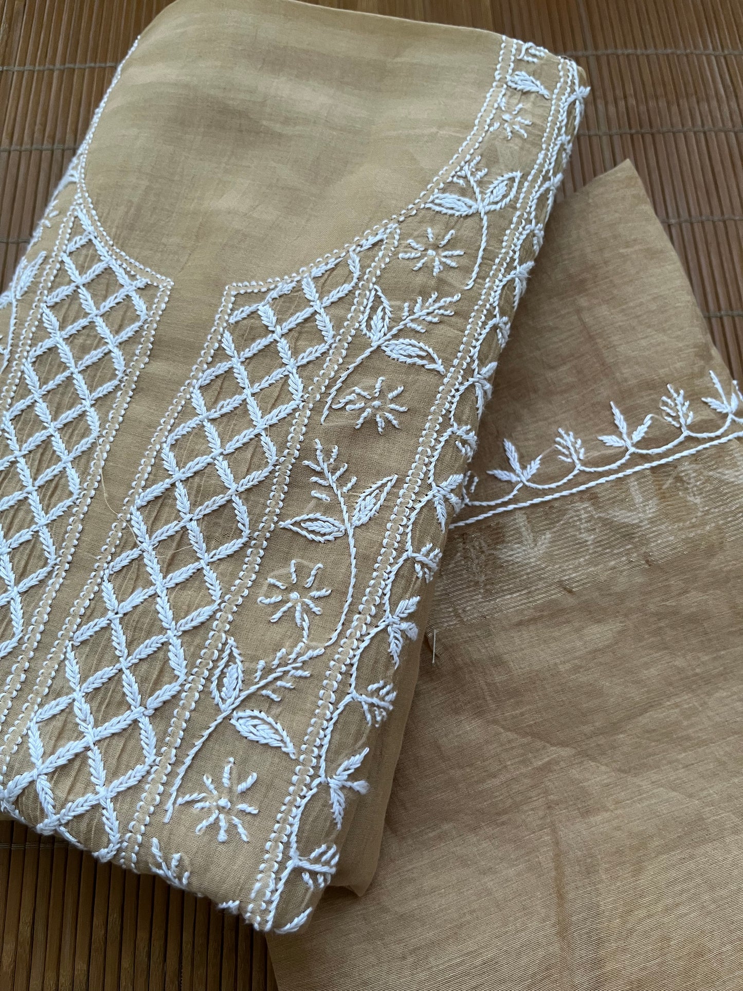 Chanderi Chikankari Kurta Dupatta