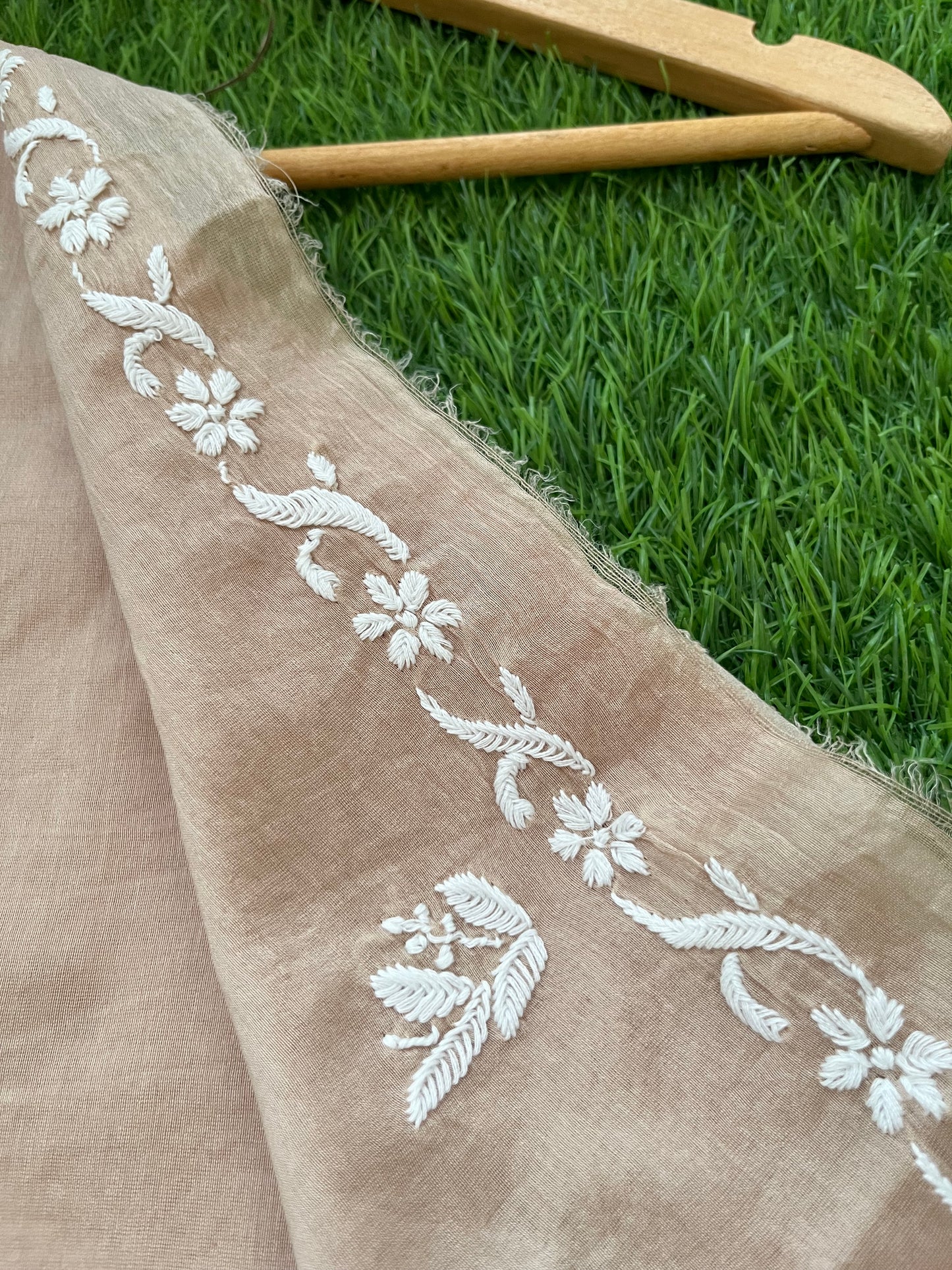 Chanderi Chikankari Kurta ajrakh Dupatta