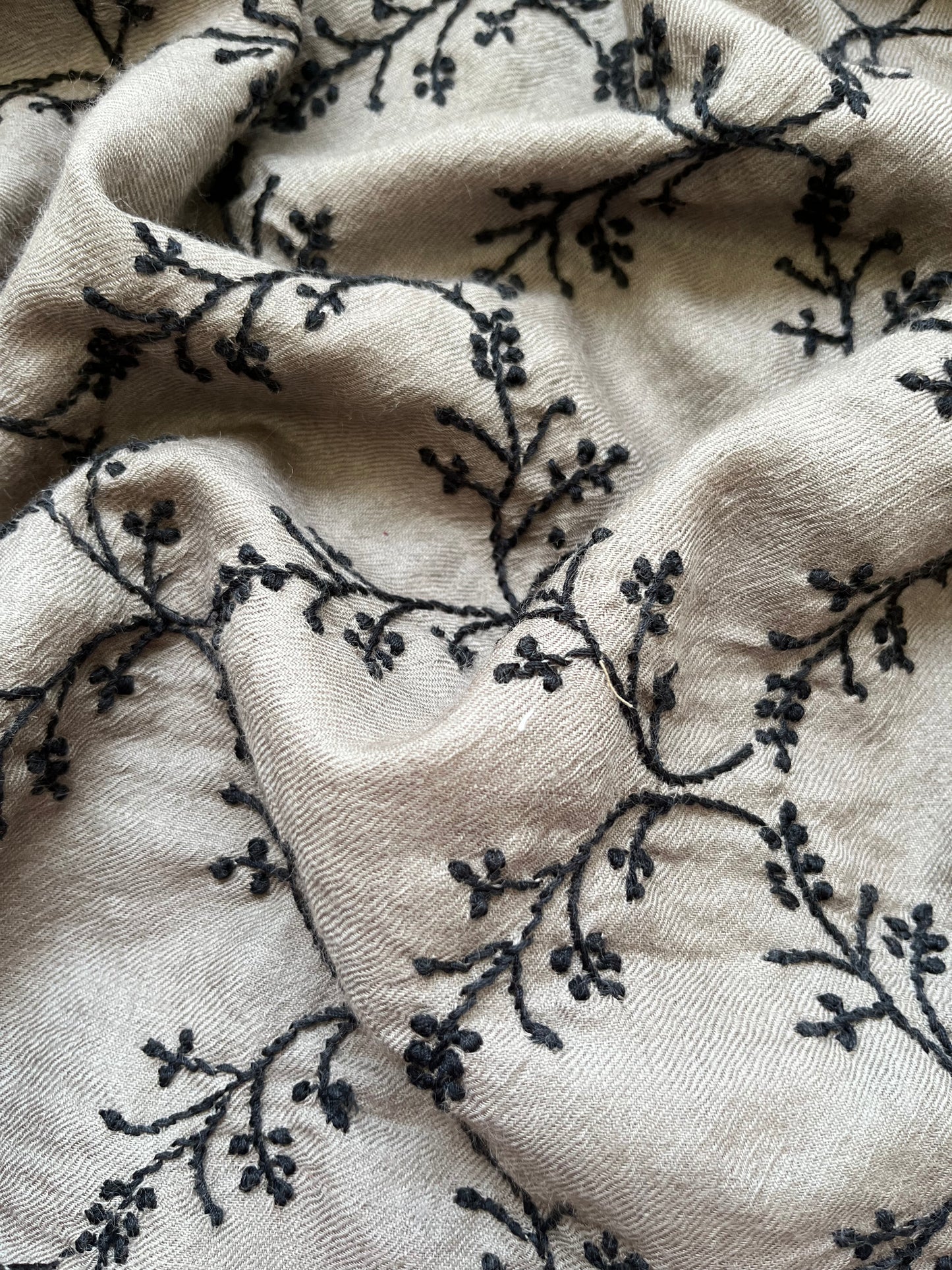 Pure wool chikankari shawl