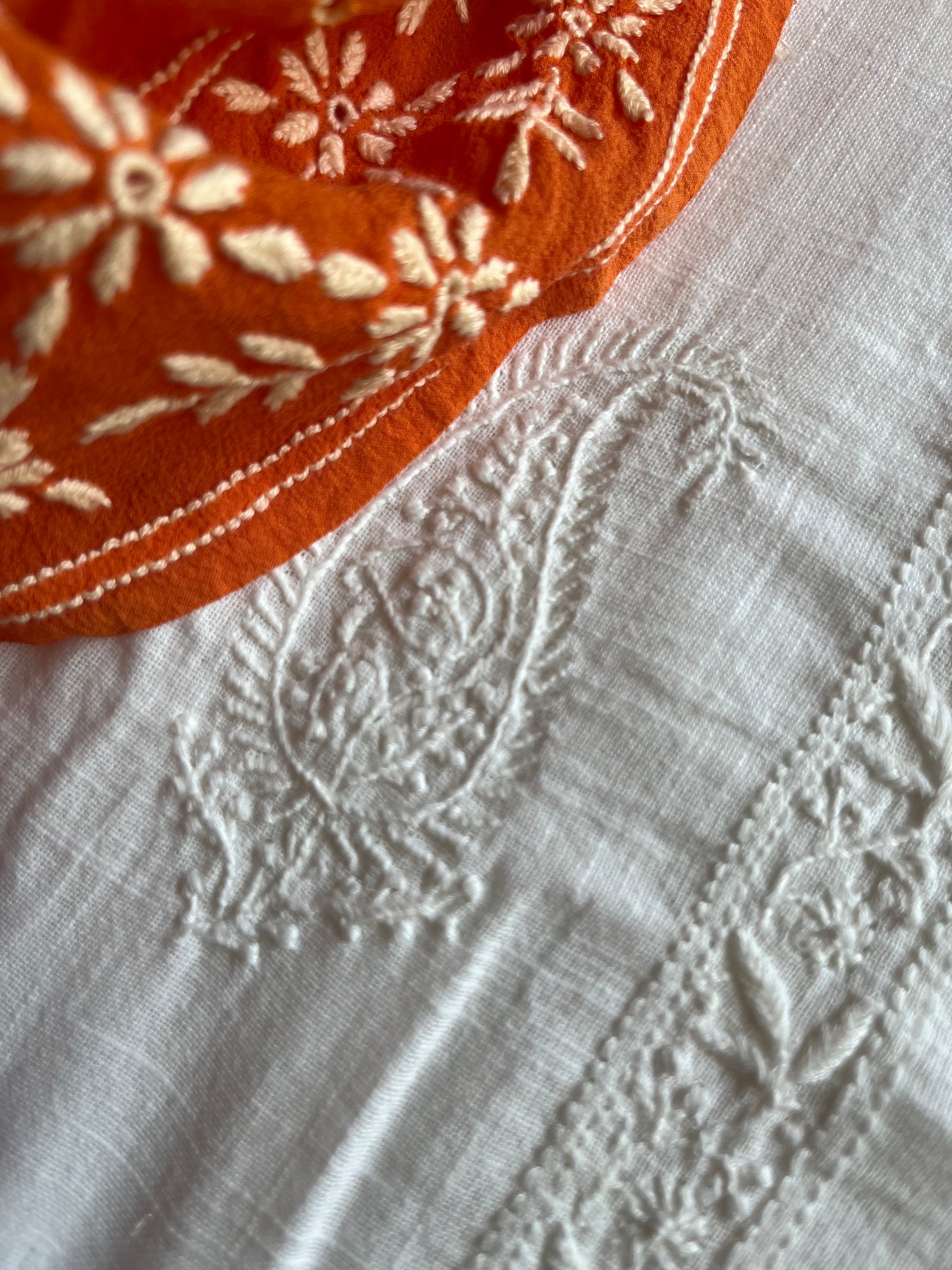 Cotton Chikankari kurta with pure georgette dupatta