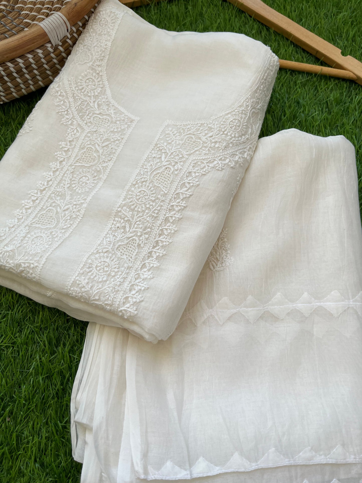Chanderi Chikankari Kurta Dupatta