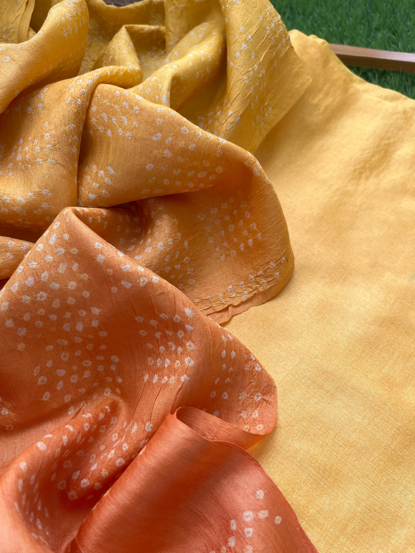 Tussar silk Bandhani dupatta kurta