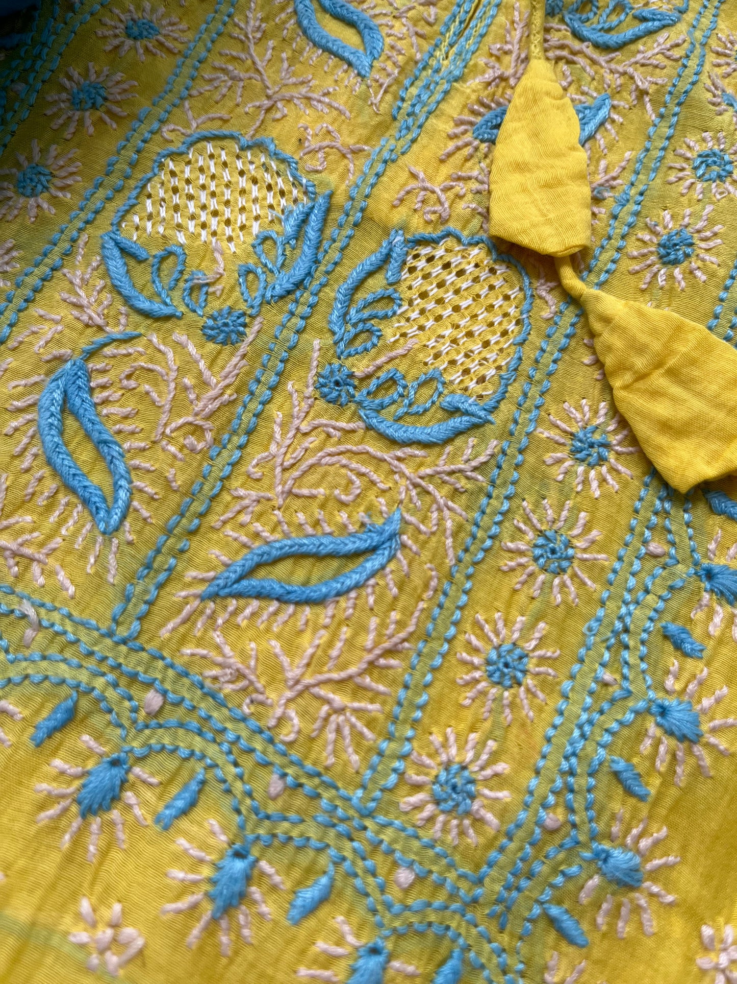 Chanderi Chikankari Kurta silk Dupatta