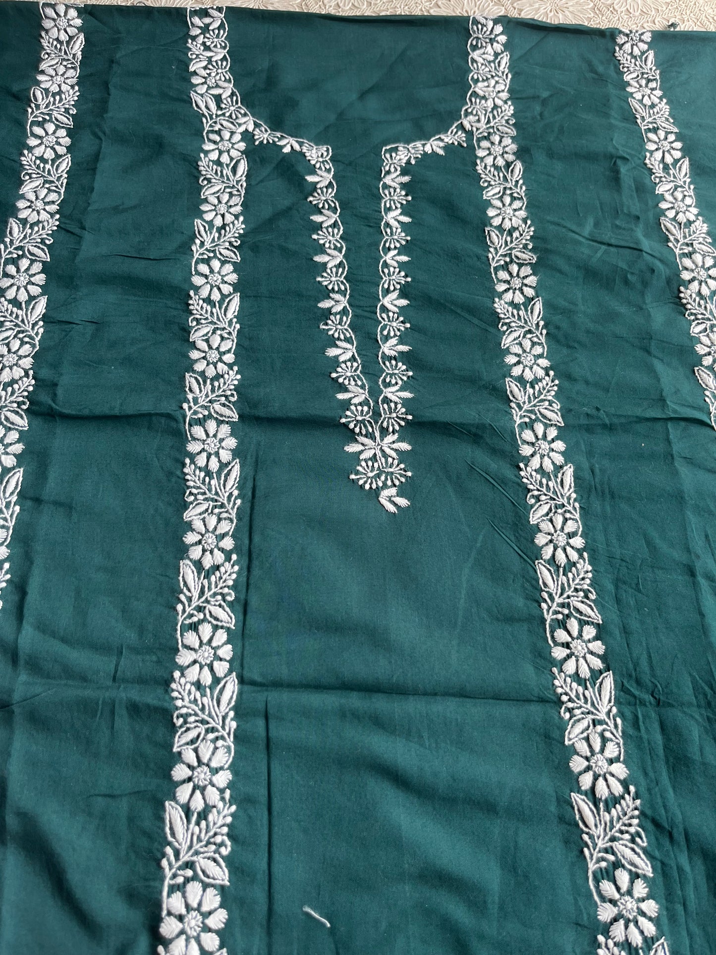 Cotton chikan kurta bottom