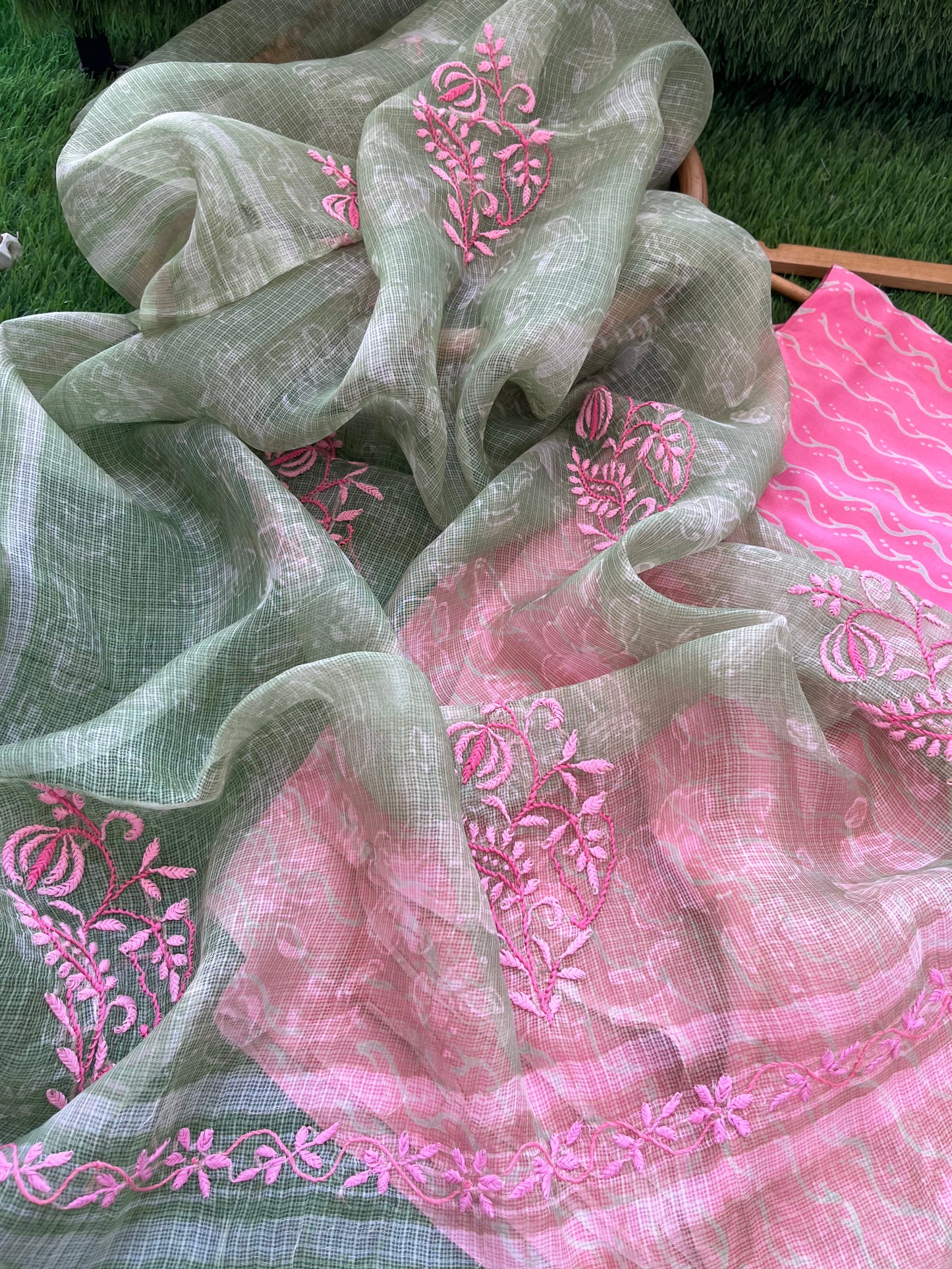 रोज़ाना :Kota Silk Chikankari Dupatta with modal silk block print kurta Fabric