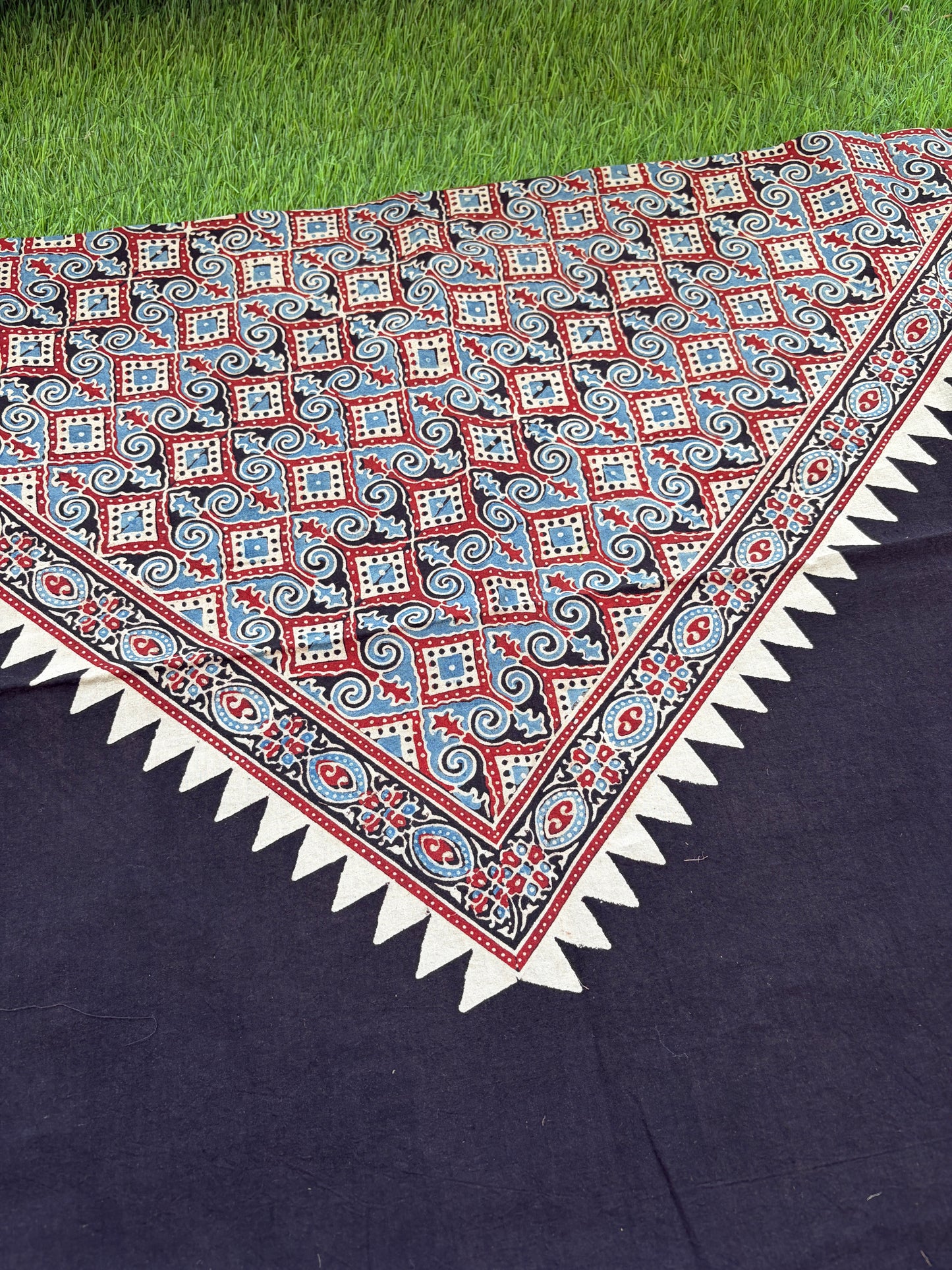Cotton Ajrakh patterned fabric